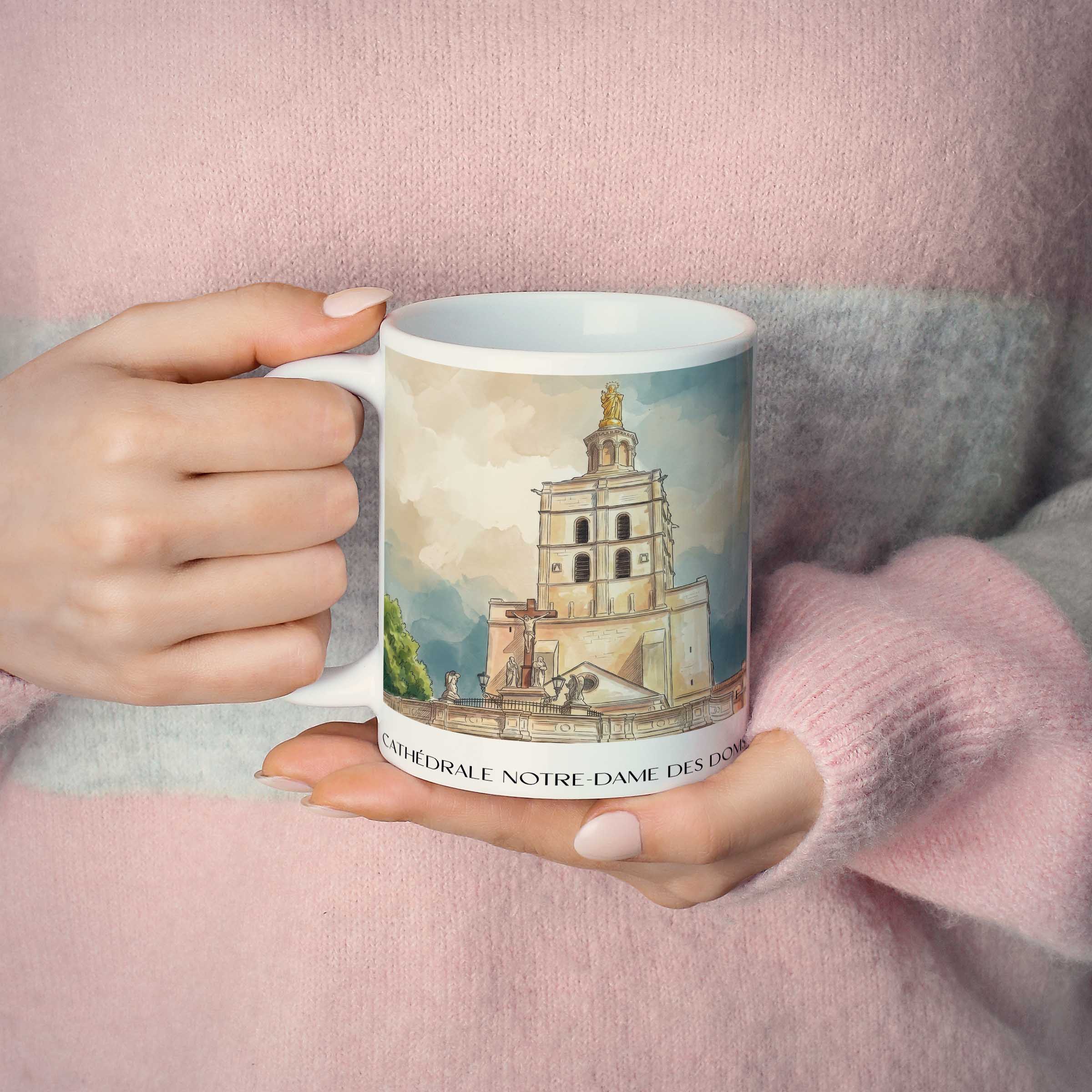 cathédrale-notre-dame-des-doms-avignon-frankreich-kaffeebecher-aquarell