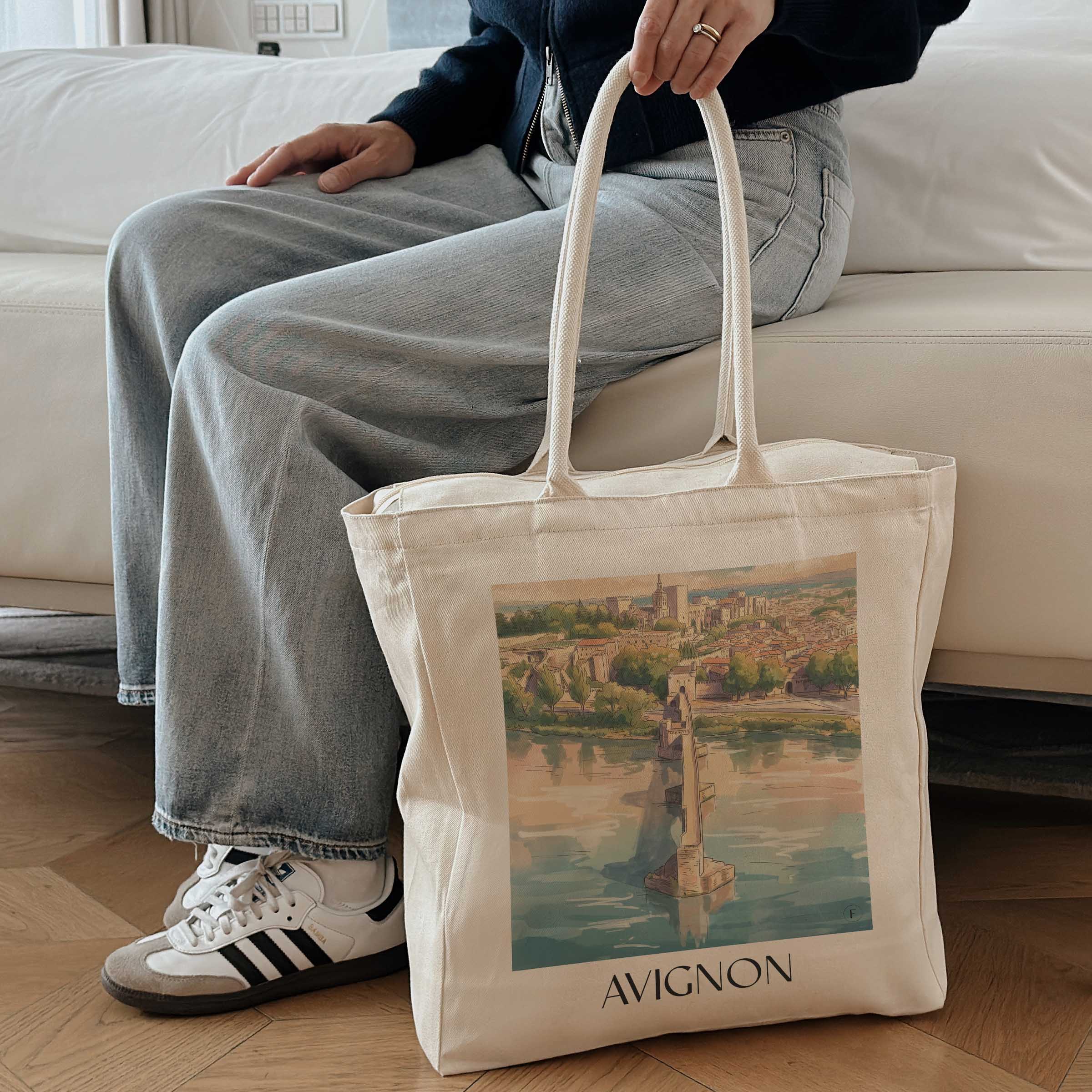 avignon-provence-frankreich-einkaufstasche-aquarell