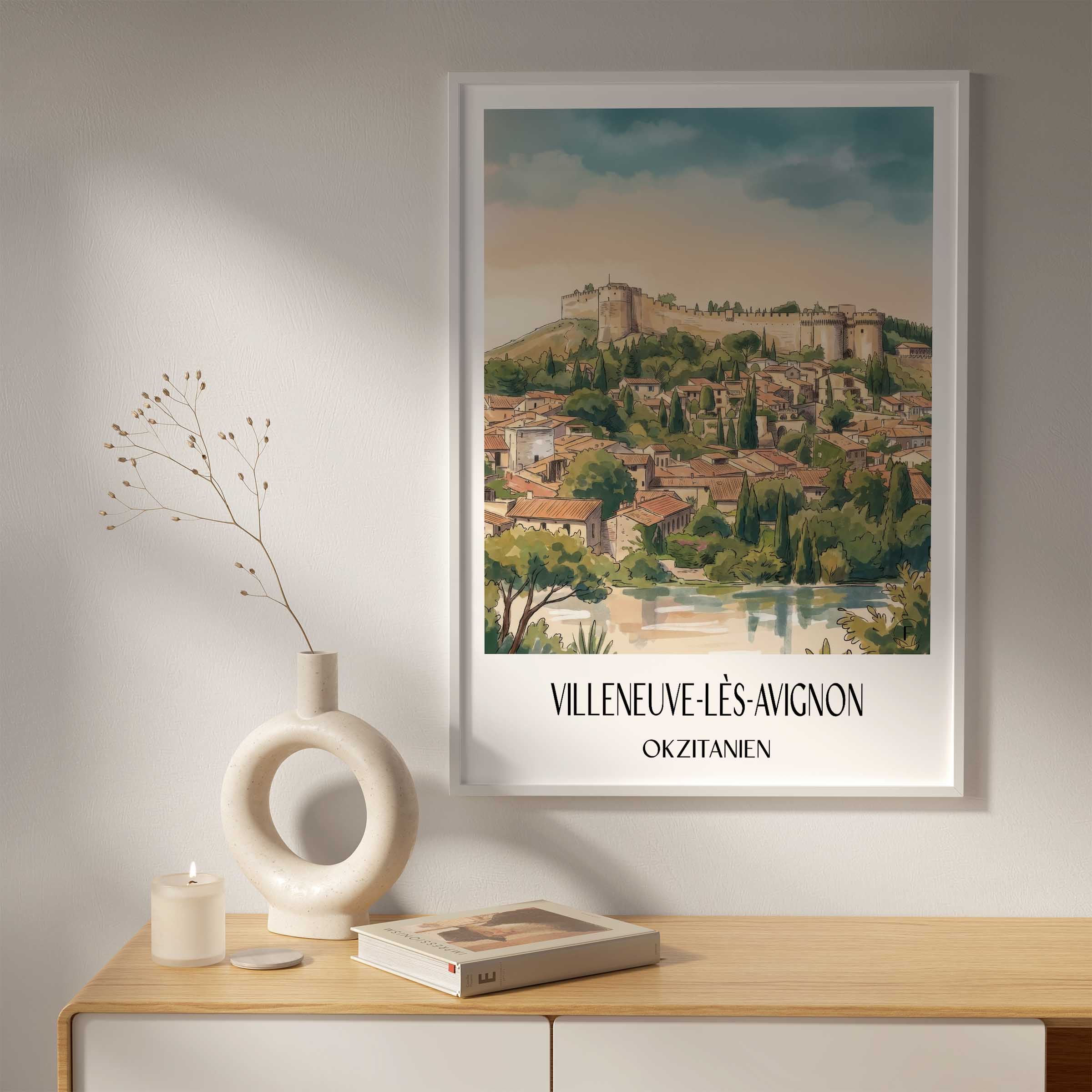 villeneuve-lès-avignon-okzitanien-frankreich-poster-aquarell