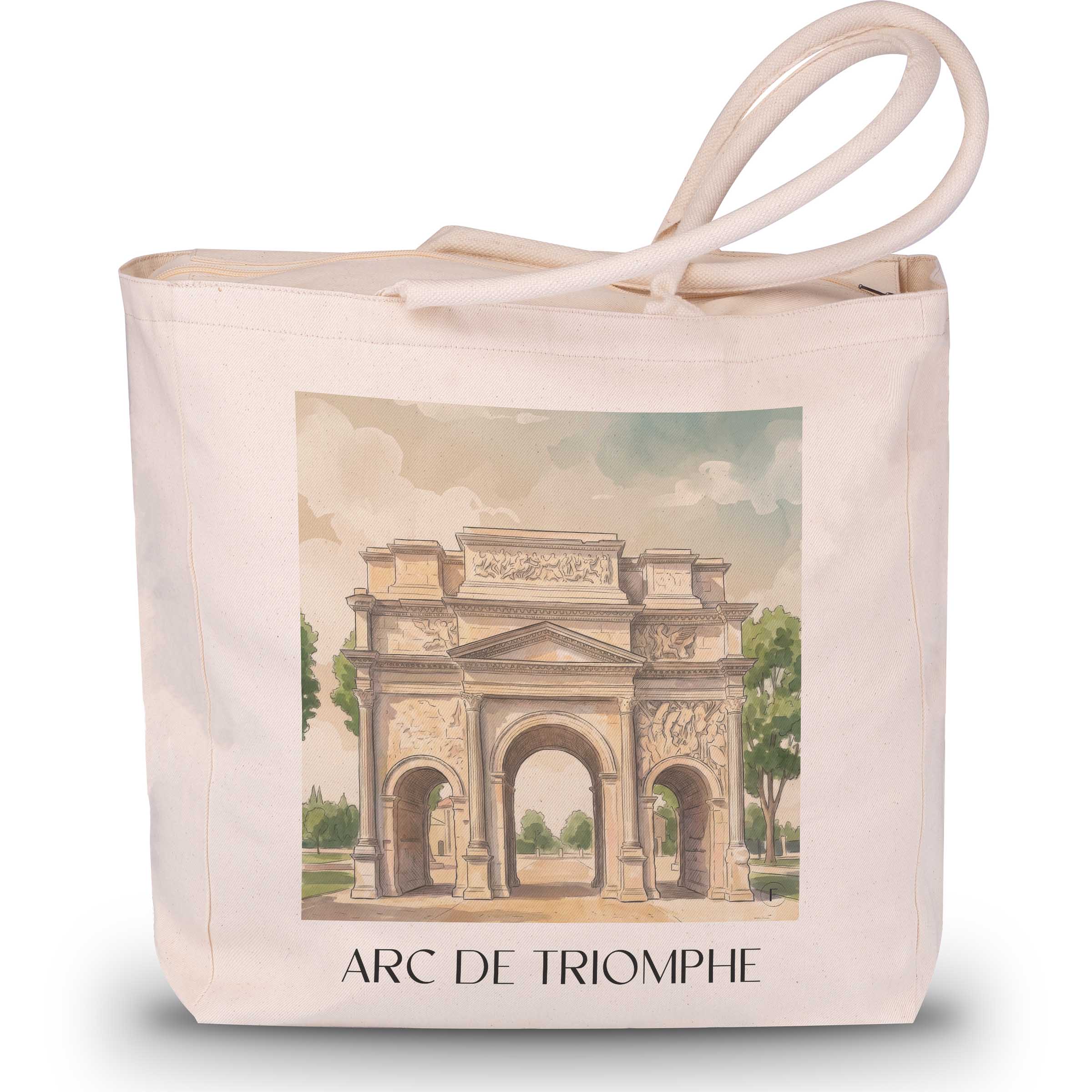 arc-de-triomphe-orange-frankreich-einkaufstasche-aquarell