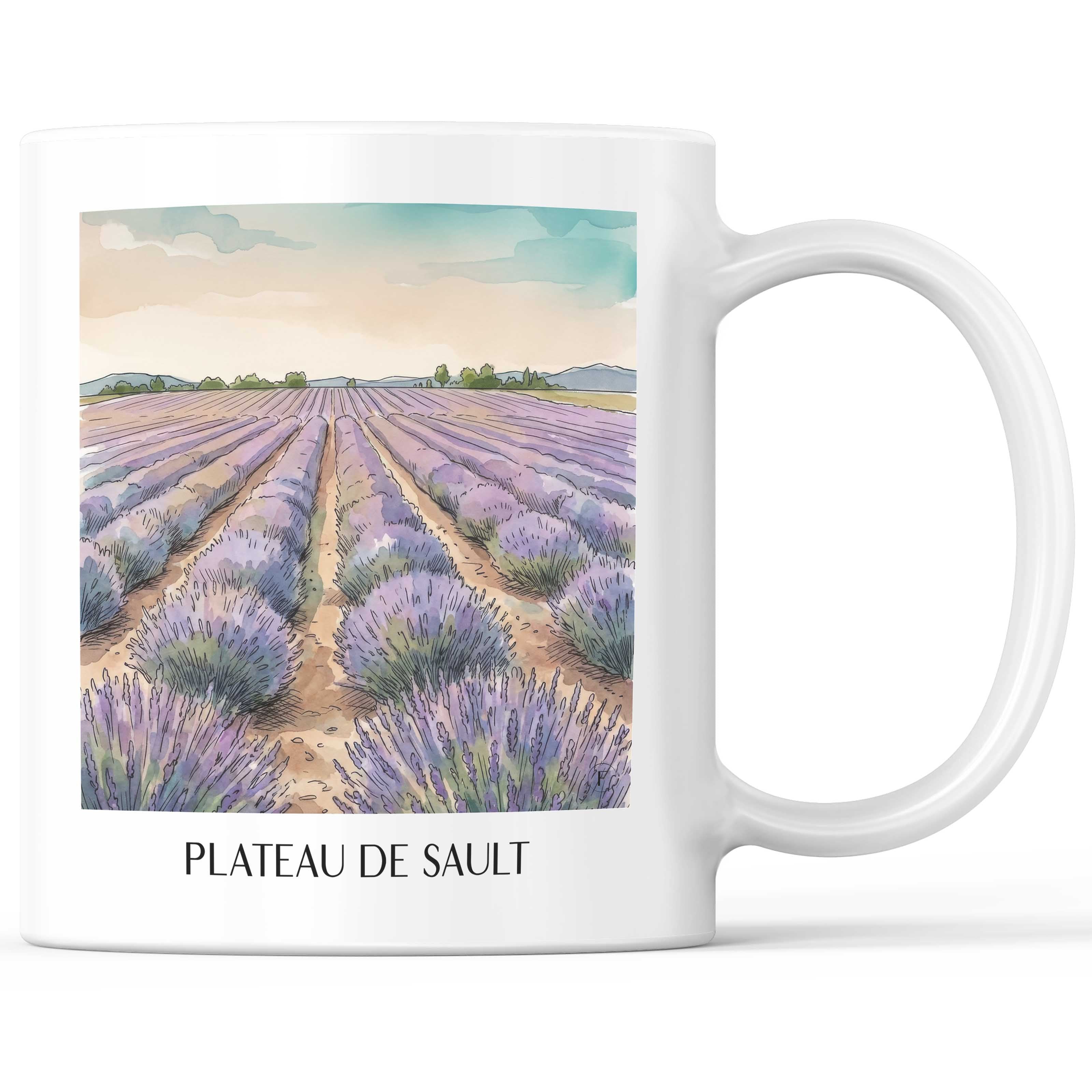 plateau-de-sault-provence-frankreich-kaffeebecher-aquarell