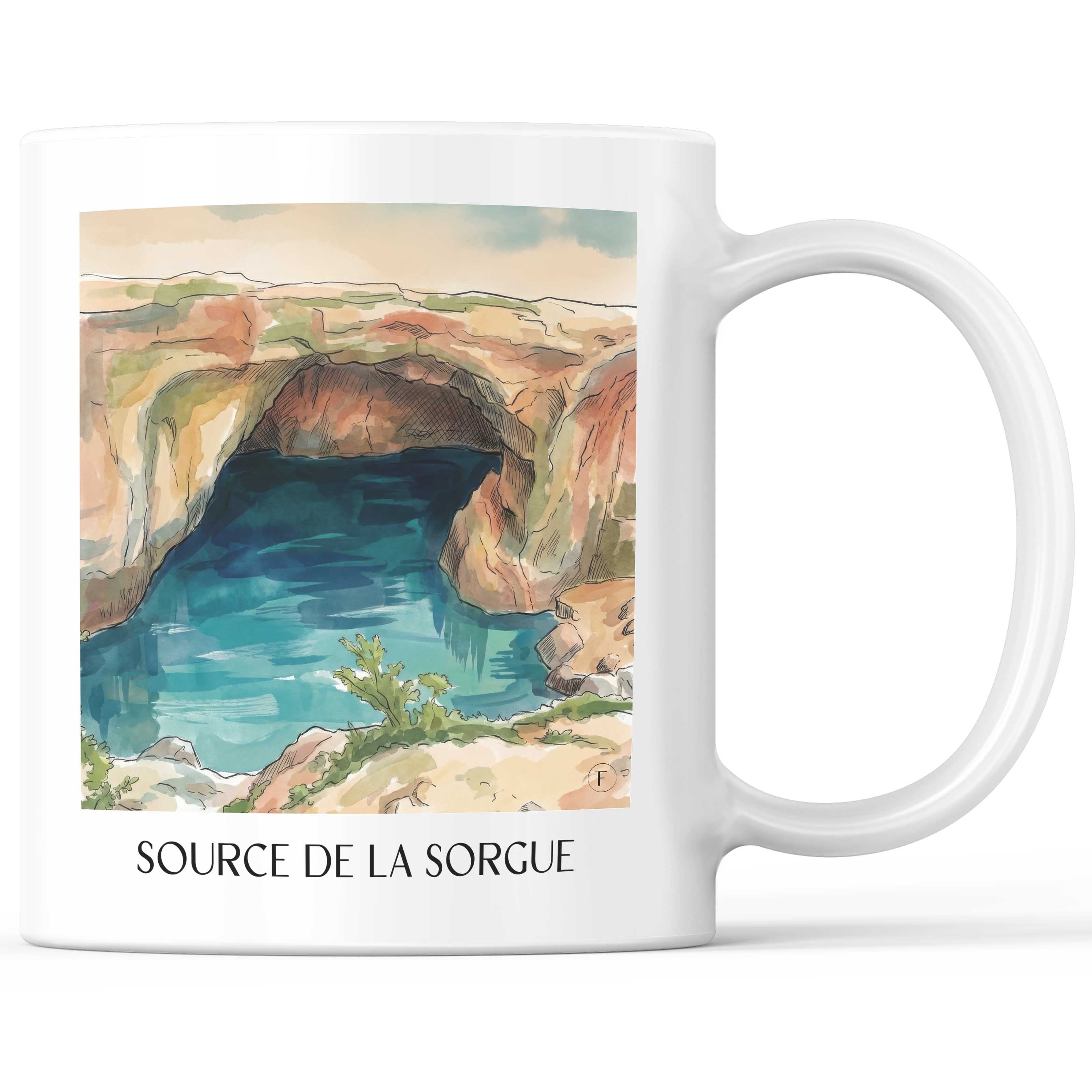 source-de-la-sorgue-fontaine-de-vaucluse-frankreich-kaffeebecher-aquarell