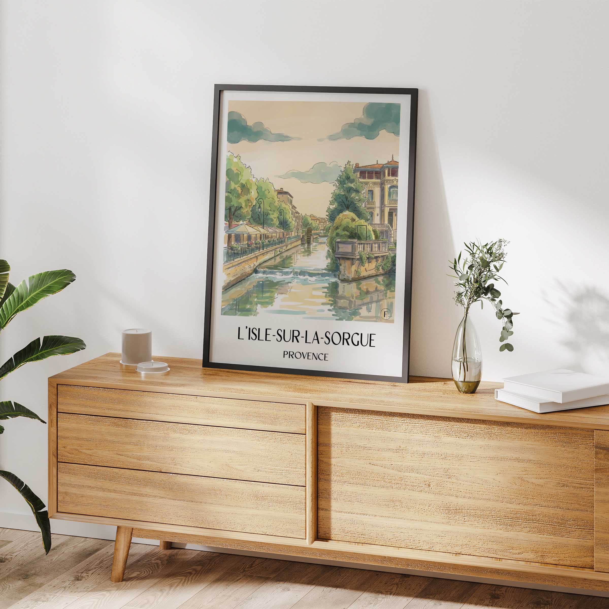 l'isle-sur-la-sorgue-provence-frankreich-poster-aquarell