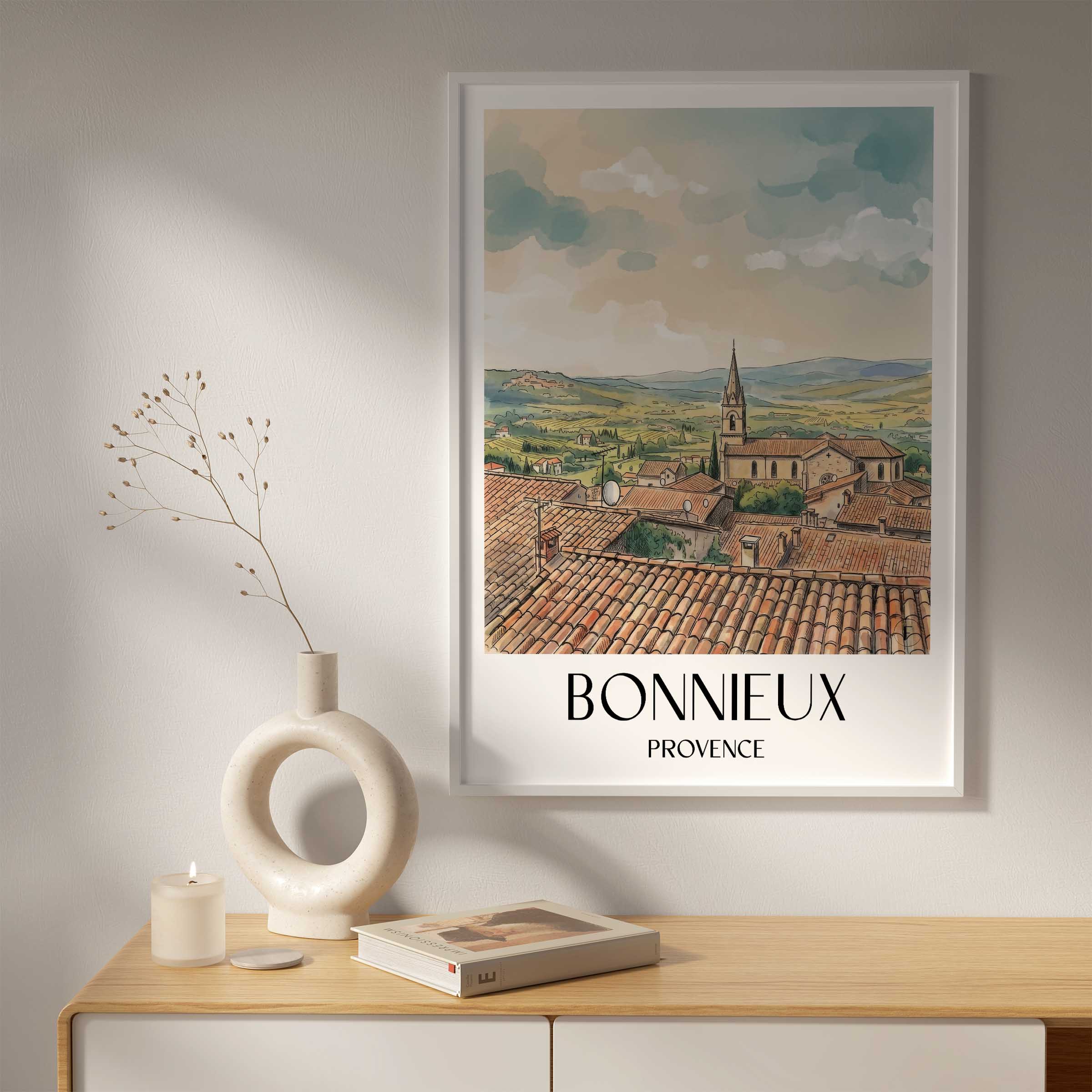 bonnieux-provence-frankreich-poster-aquarell