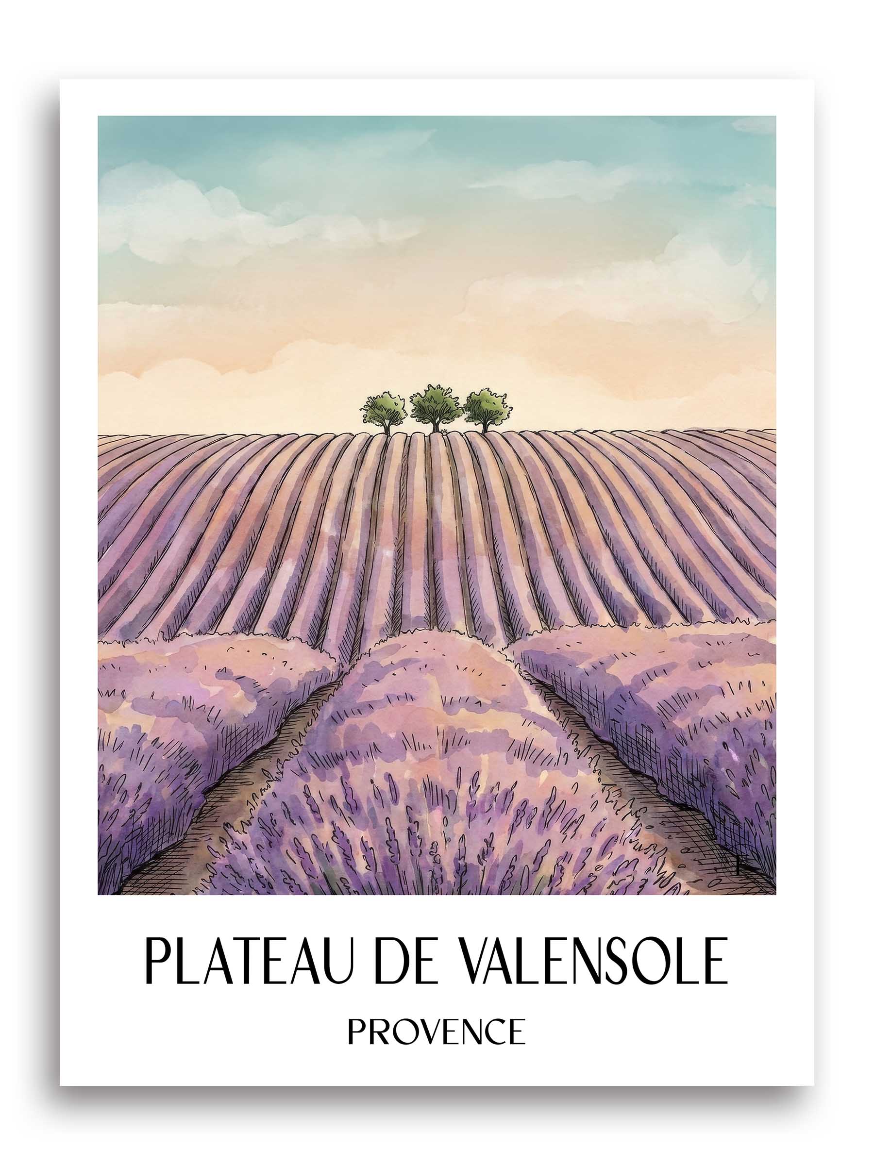 plateau-de-valensole-provence-frankreich-poster-aquarell