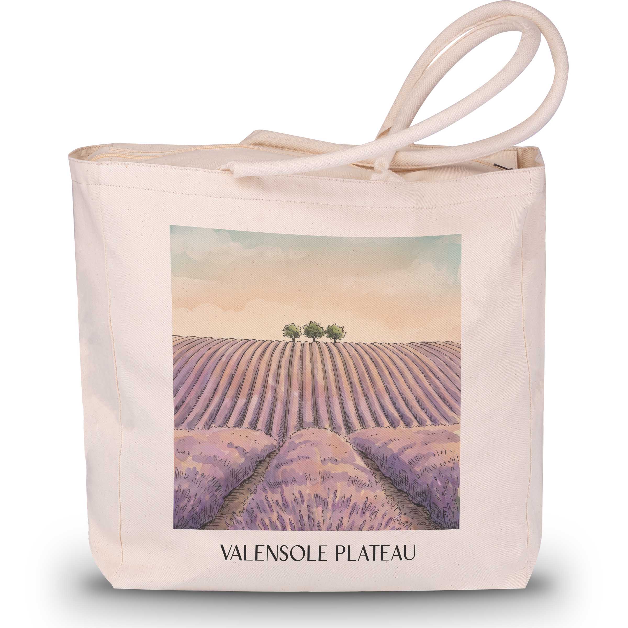 Plateau de Valensole Shopping Tasche - Provence - Frankreich Tote Bag - Einkaufstasche im Aquarell Stil