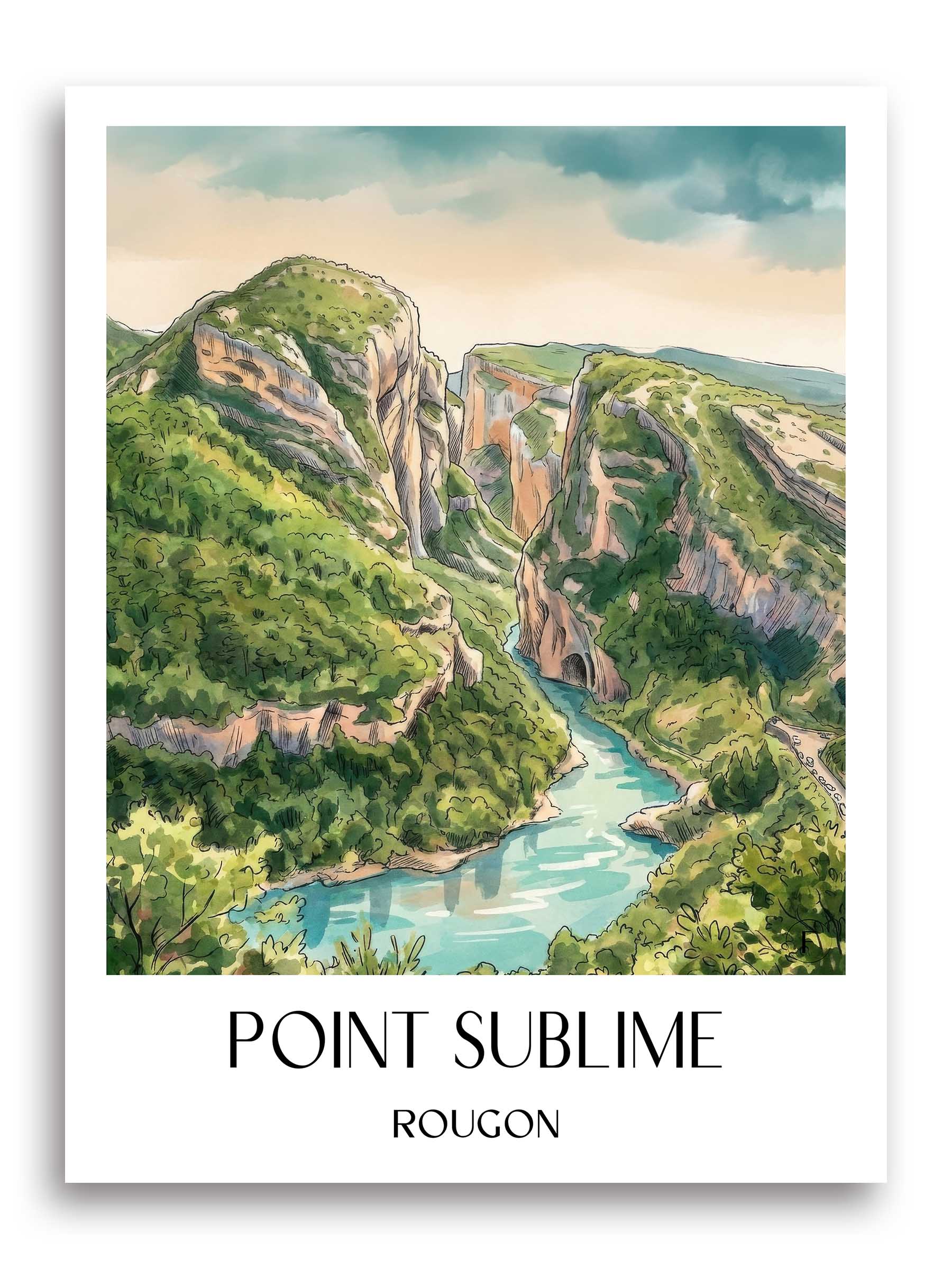 point-sublime-rougon-frankreich-poster-aquarell