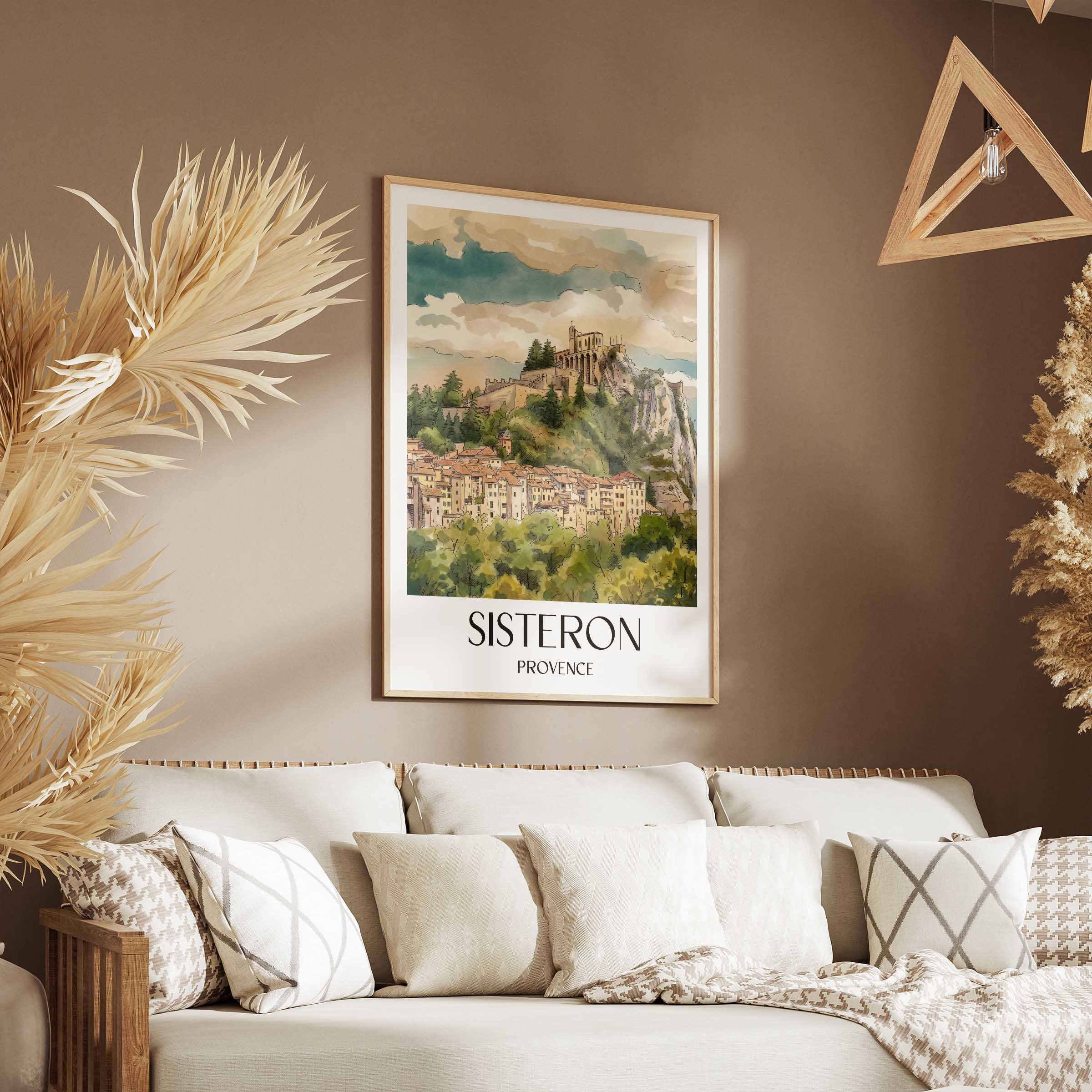 sisteron-provence-frankreich-poster-aquarell