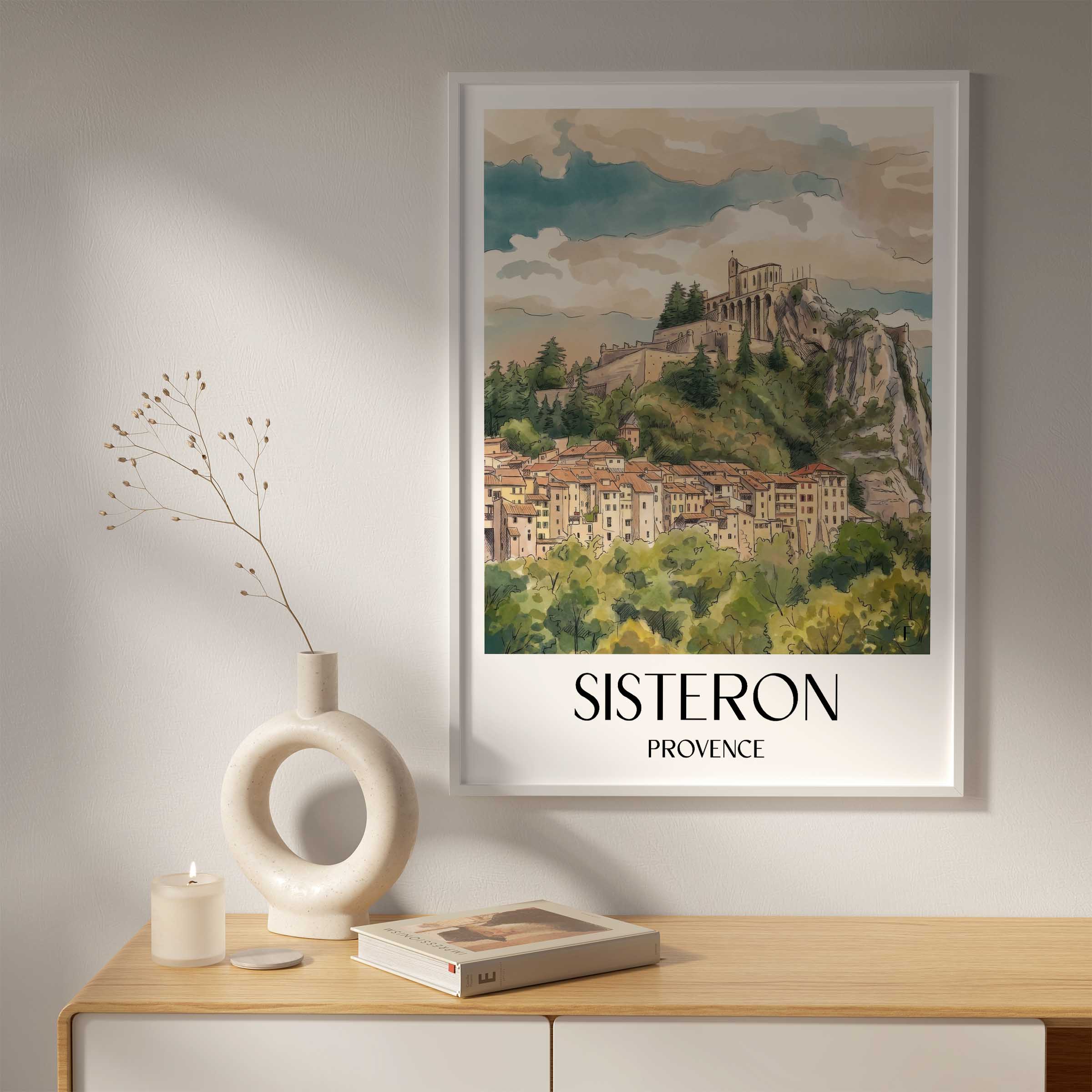 sisteron-provence-frankreich-poster-aquarell