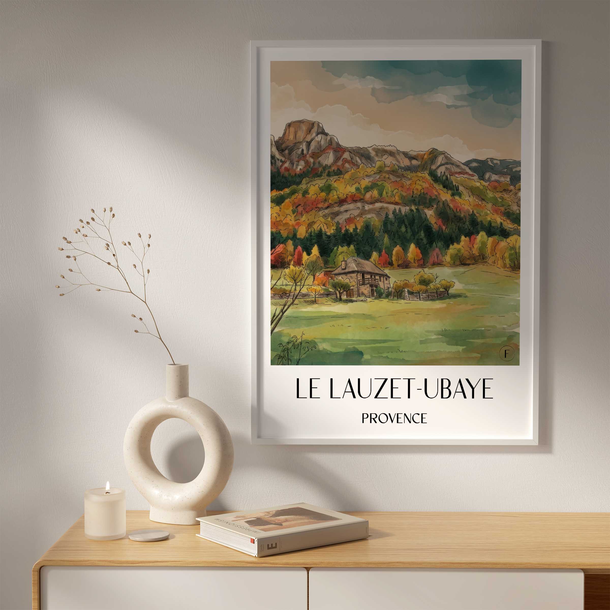 le-lauzet-ubaye-provence-frankreich-poster-aquarell