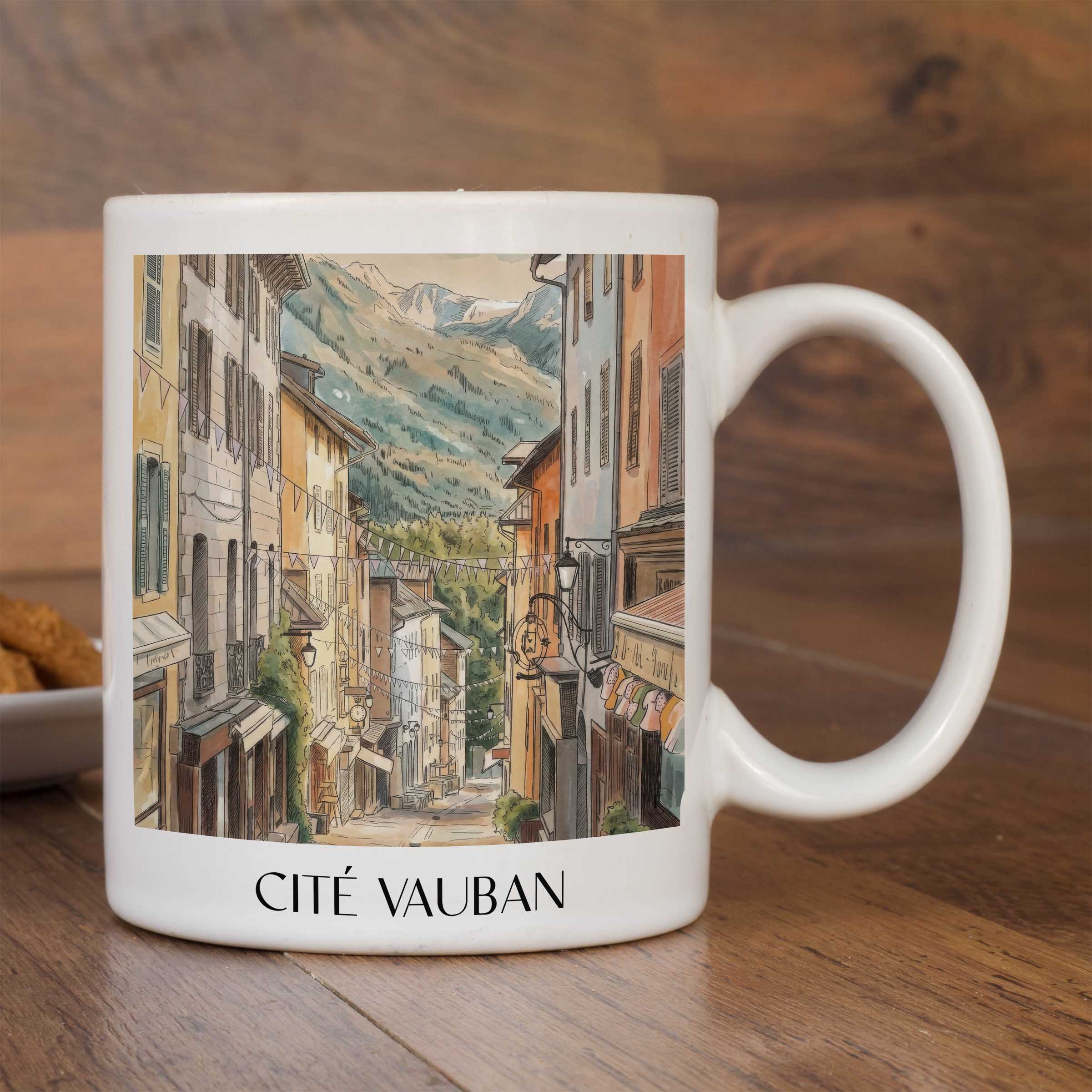 cité-vauban-briançon-frankreich-kaffeebecher-aquarell