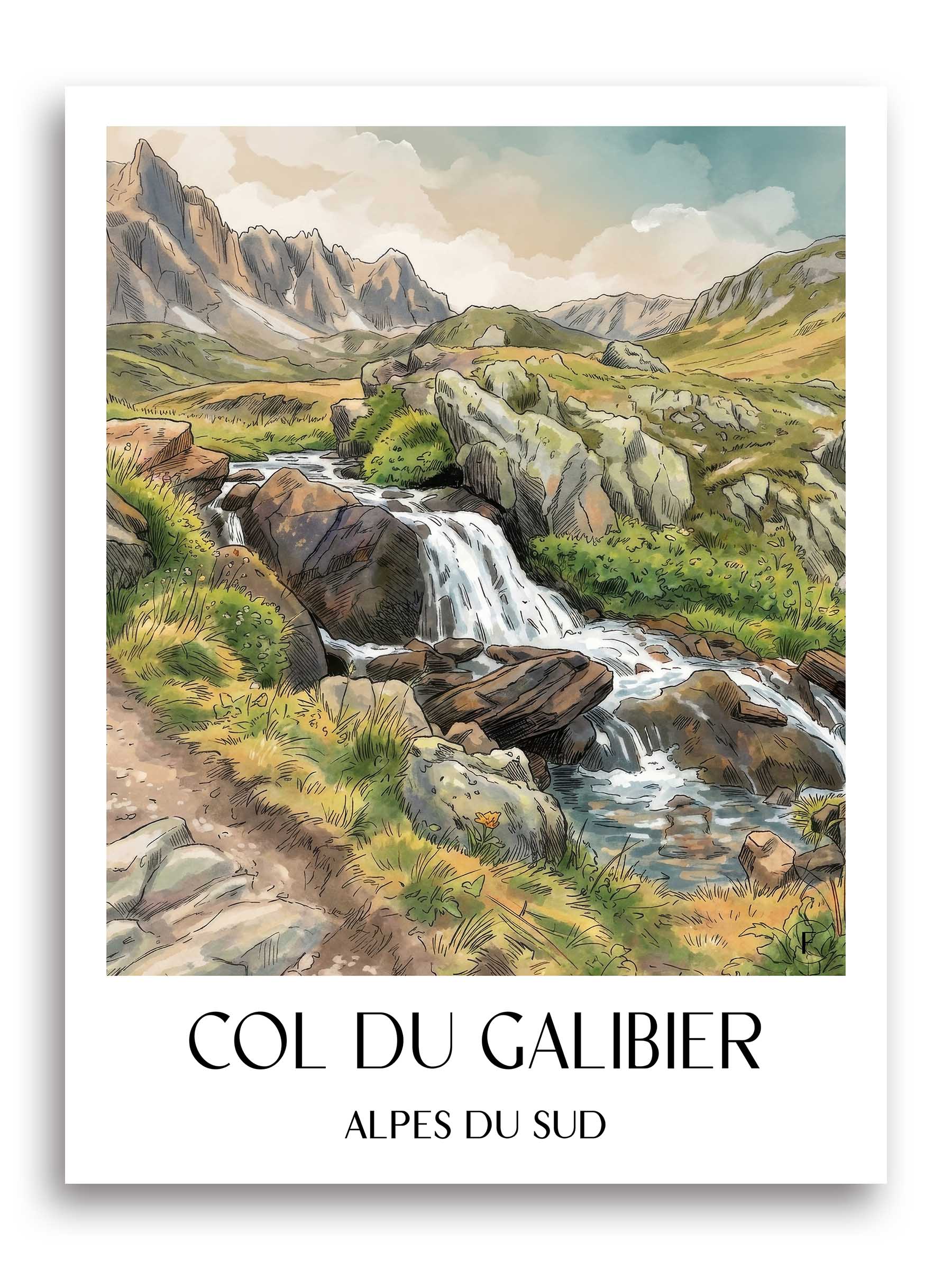 col-du-galibier-alpes-du-sud-frankreich-poster-aquarell
