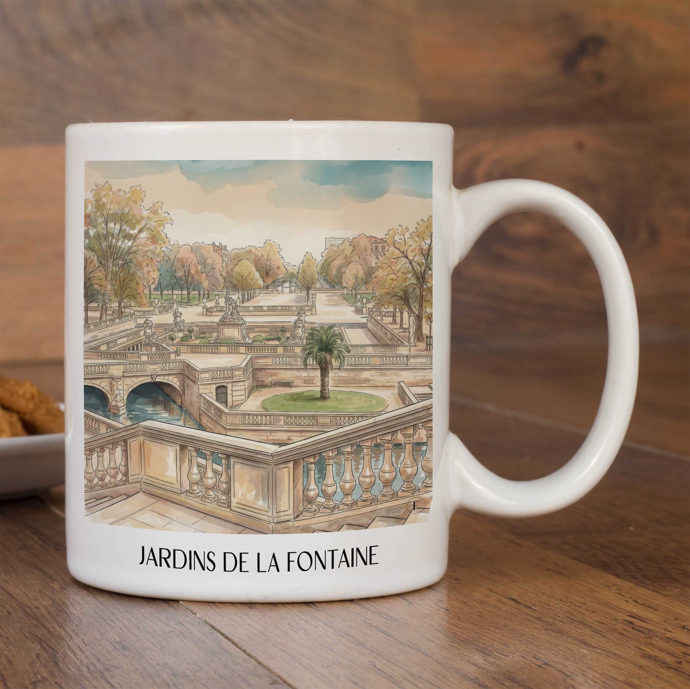 jardins-de-la-fontaine-nîmes-frankreich-kaffeebecher-aquarell
