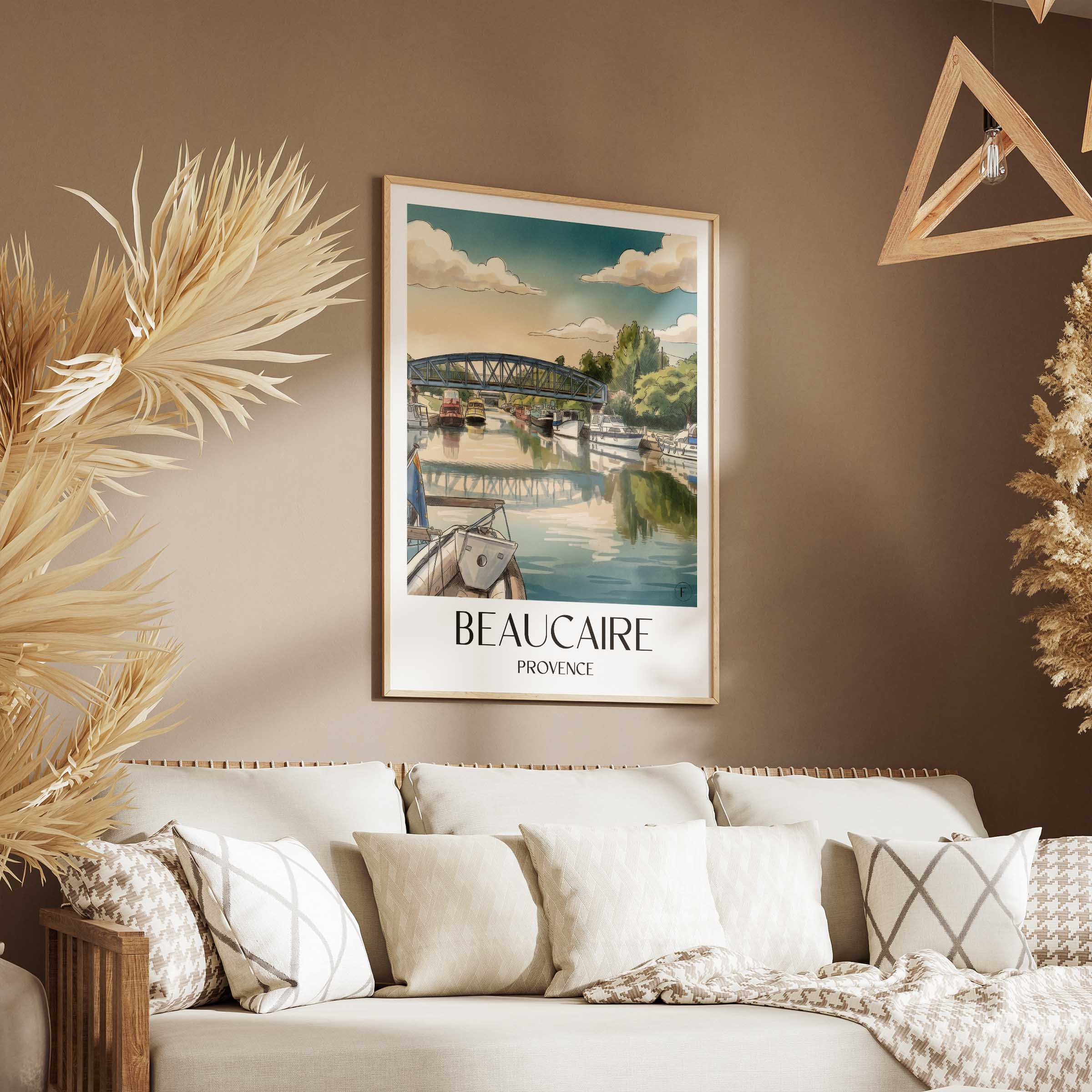 beaucaire-provence-frankreich-poster-aquarell