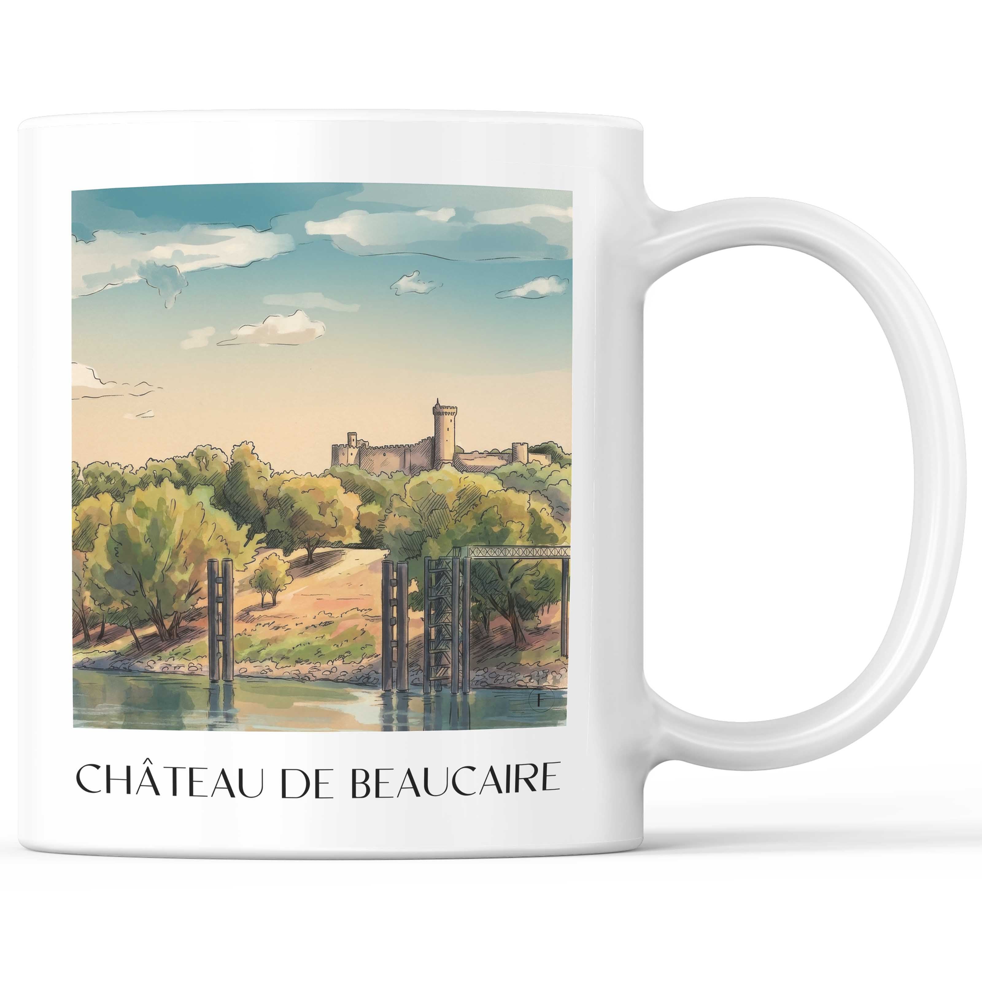 château-de-beaucaire-provence-frankreich-kaffeebecher-aquarell