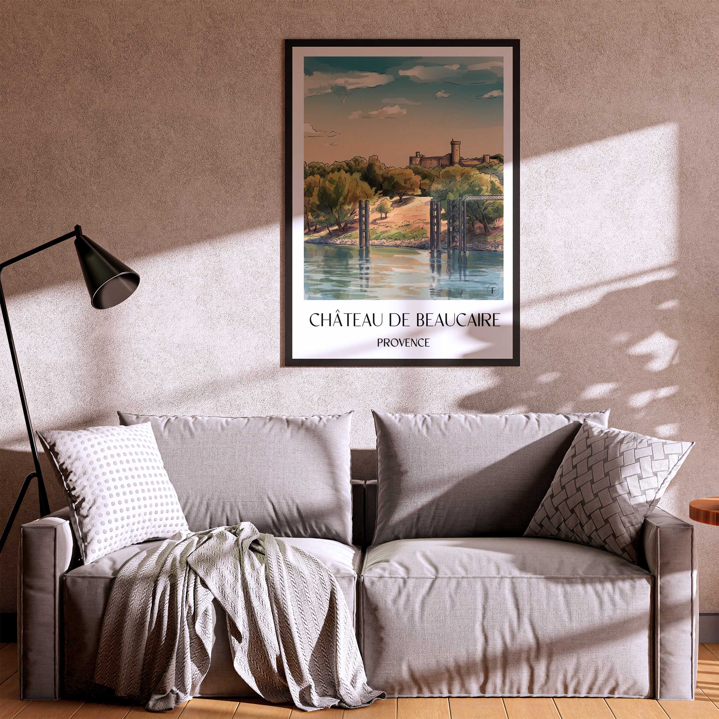 château-de-beaucaire-provence-frankreich-poster-aquarell