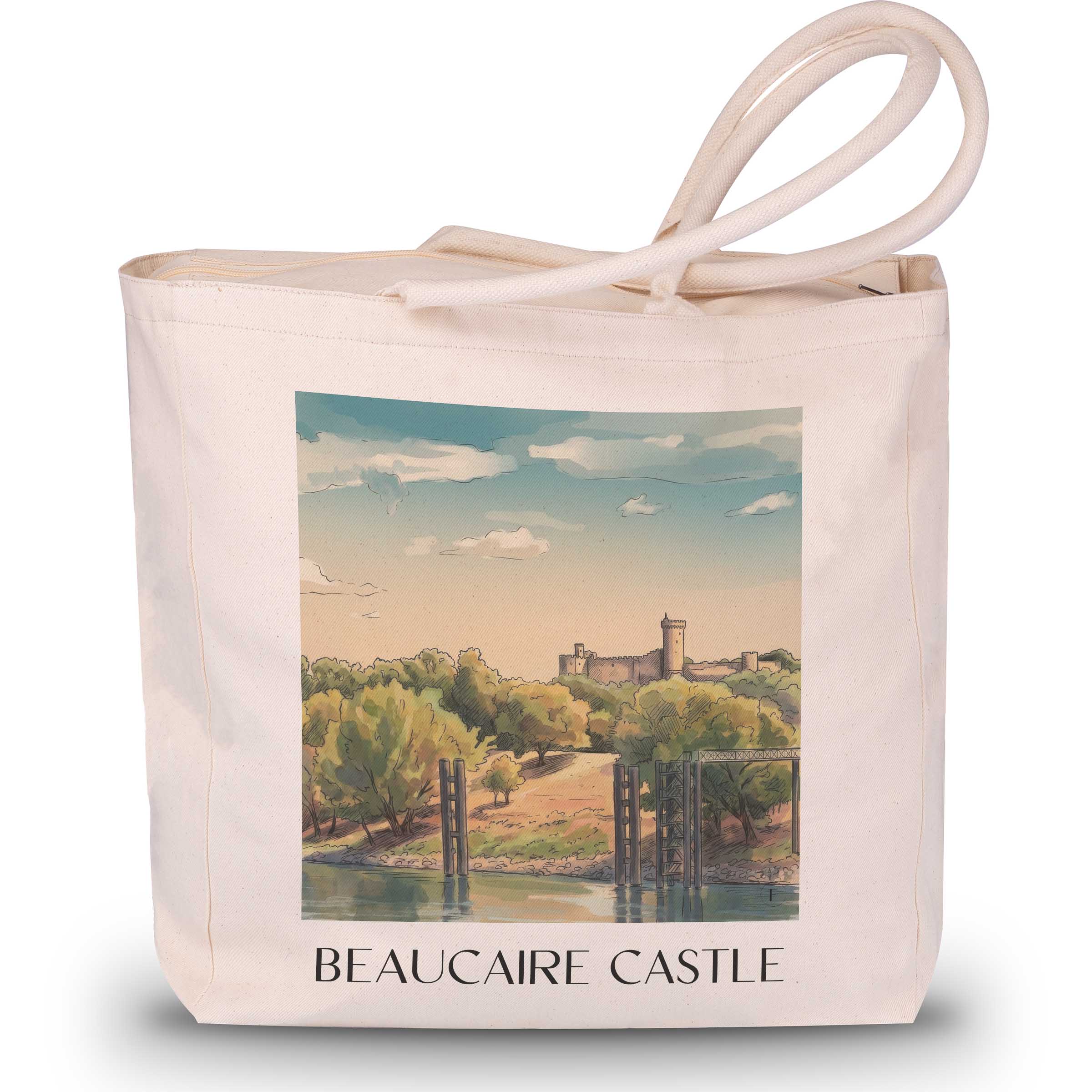 Château de Beaucaire Shopping Tasche - Provence - Frankreich Tote Bag - Einkaufstasche im Aquarell Stil
