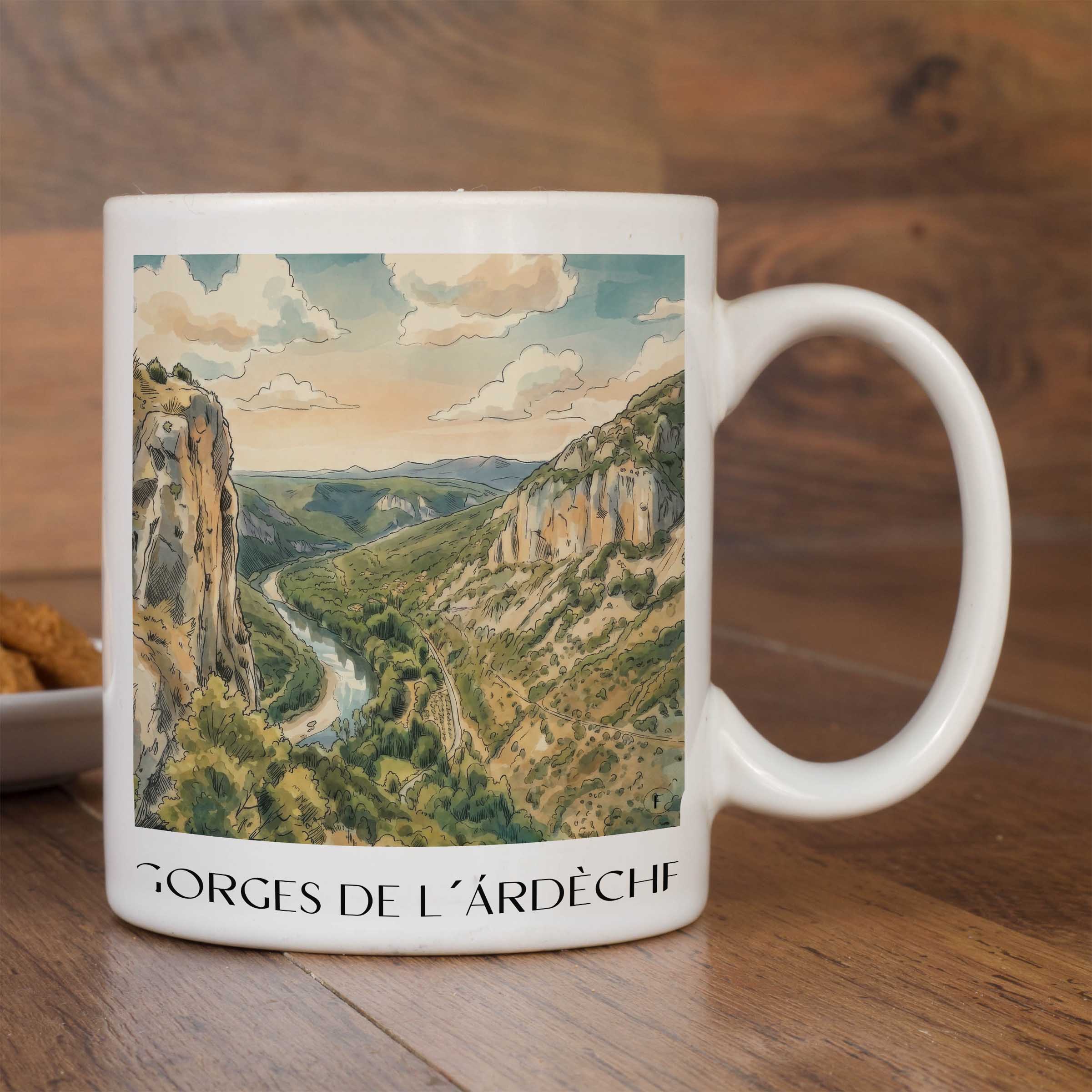 gorges-de-l'ardèche-ardèche-frankreich-kaffeebecher-aquarell