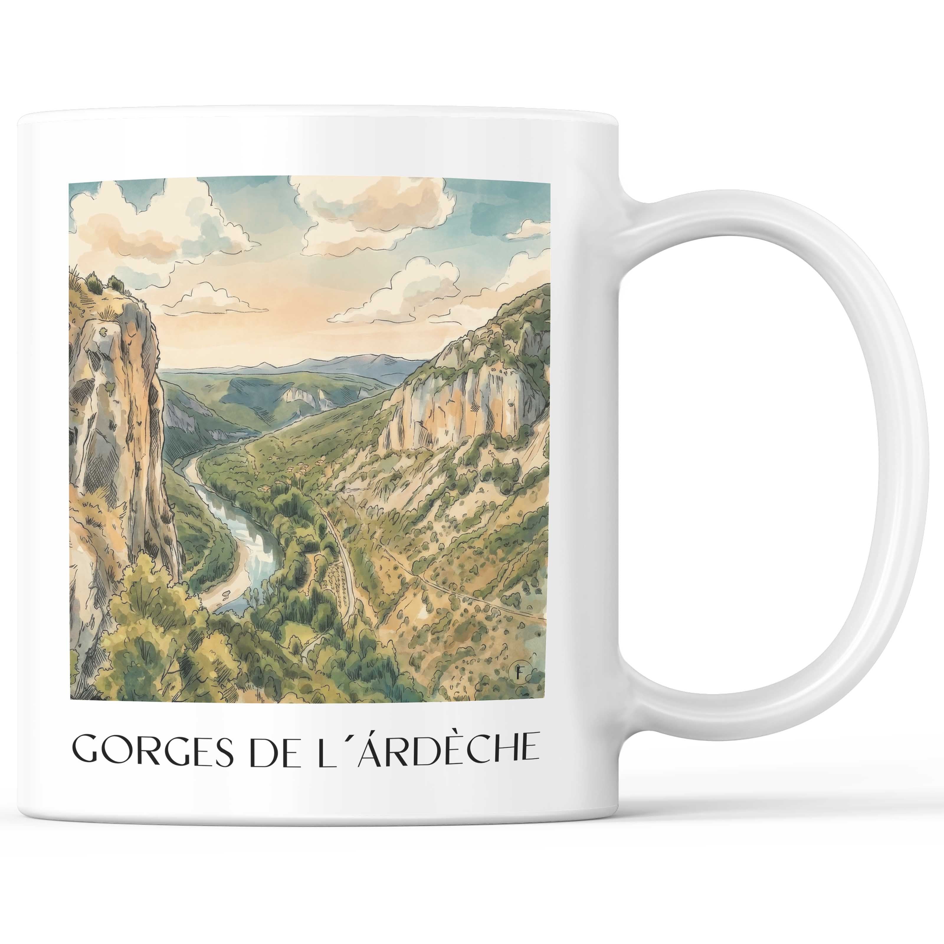 gorges-de-l'ardèche-ardèche-frankreich-kaffeebecher-aquarell