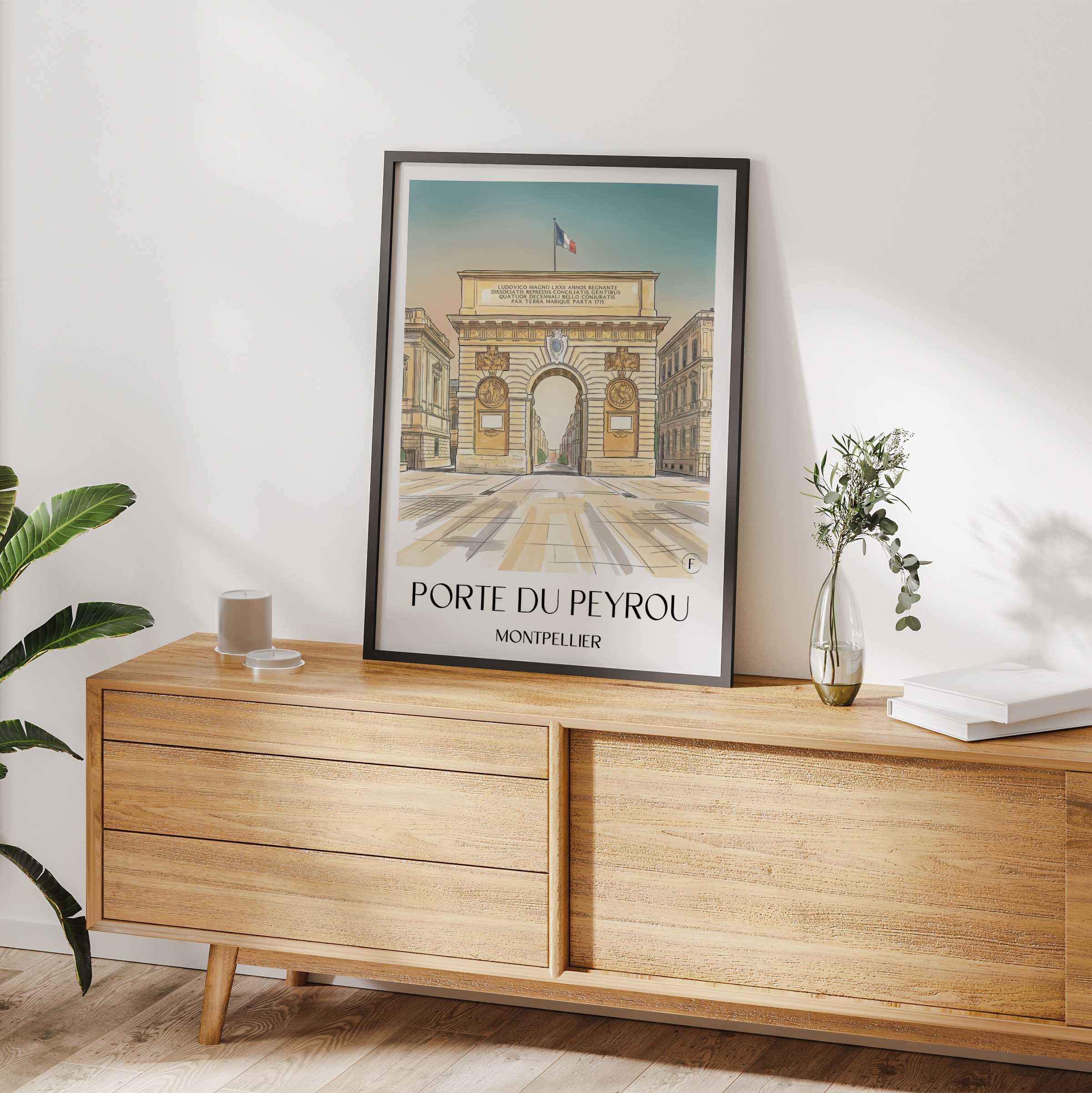 porte-du-peyrou-montpellier-frankreich-poster-aquarell
