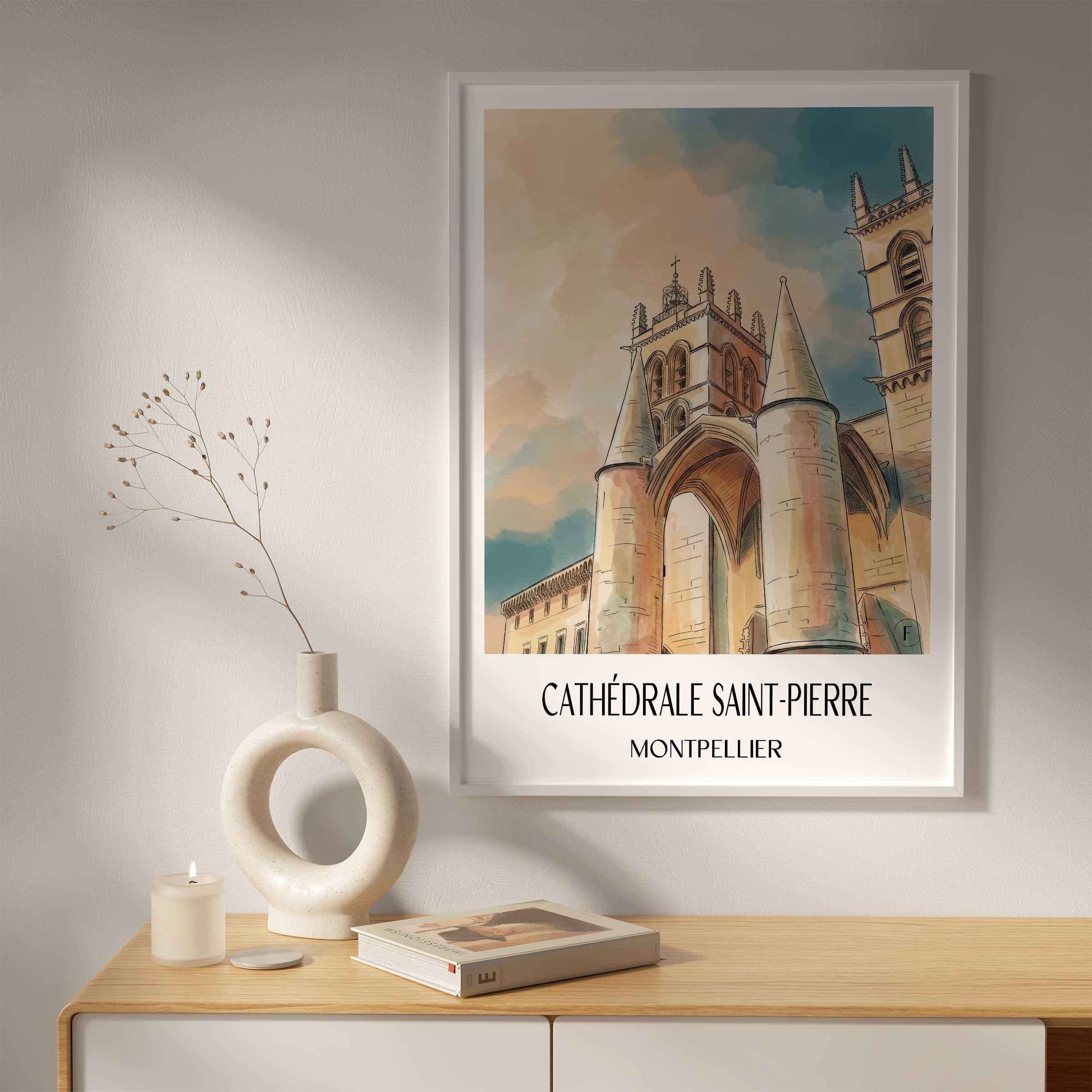 cathédrale-saint-pierre-montpellier-frankreich-poster-aquarell