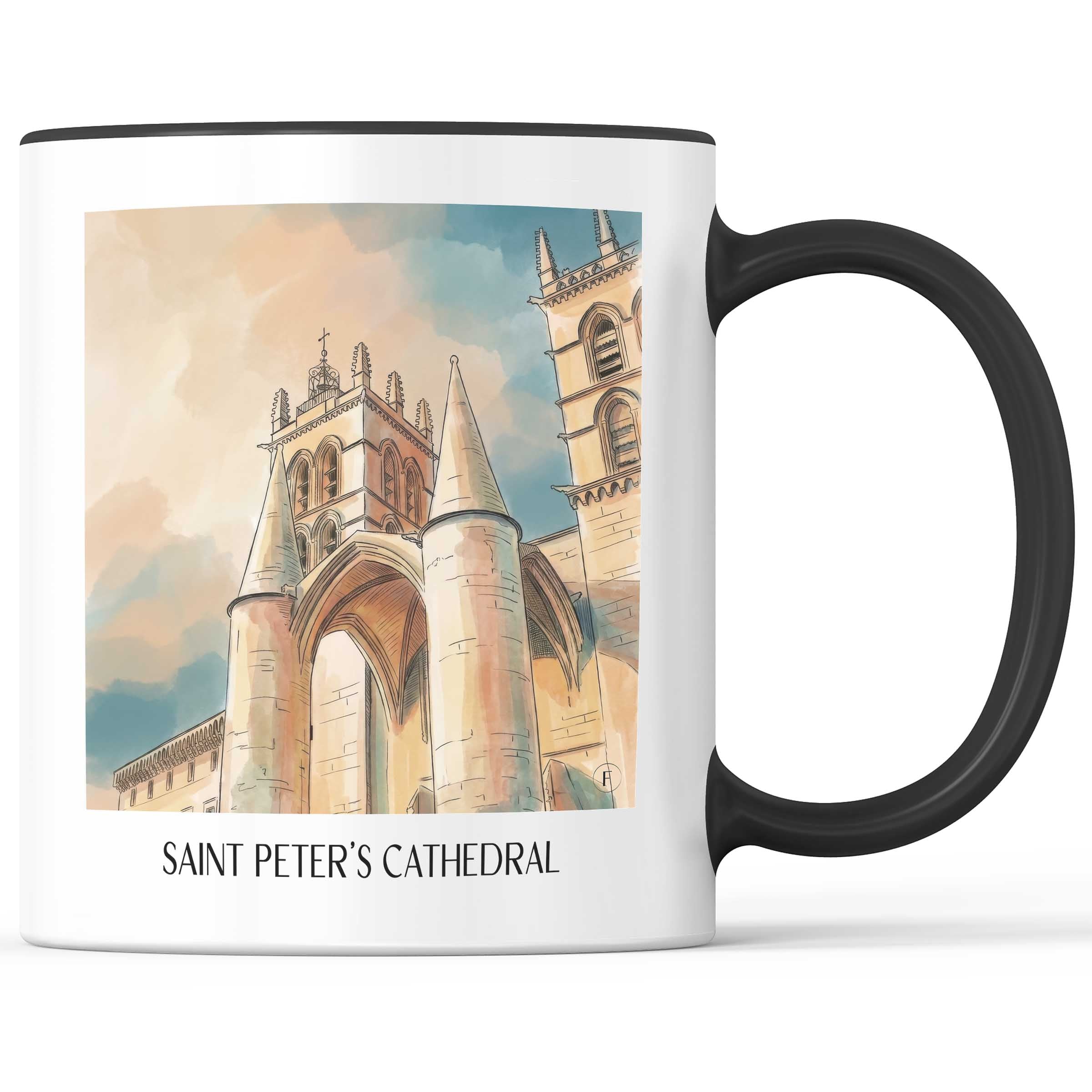Cathédrale Saint-Pierre Kaffeebecher - Montpellier - Frankreich Becher - Kaffeetasse im Aquarell Stil