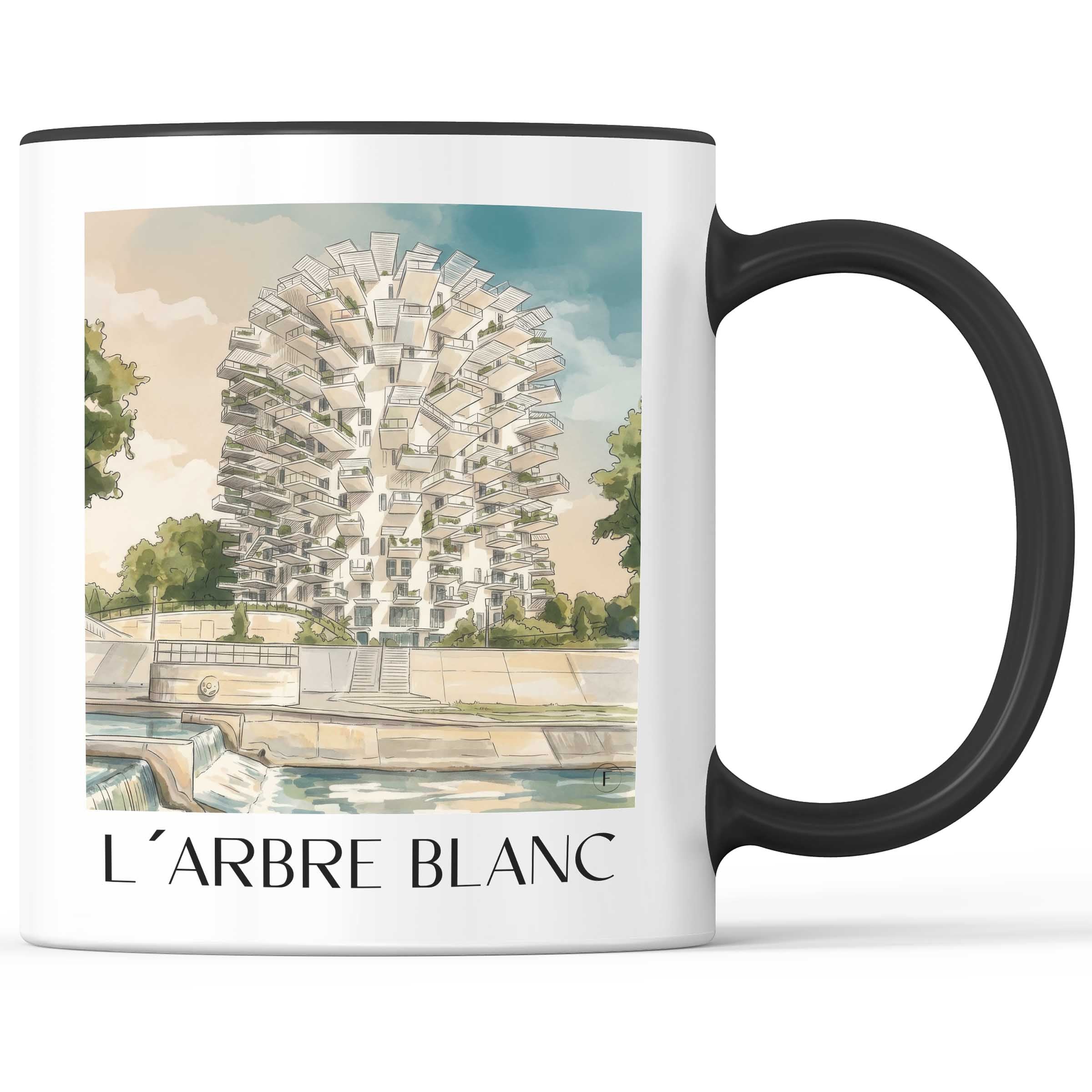 l'arbre-blanc-montpellier-frankreich-kaffeebecher-aquarell