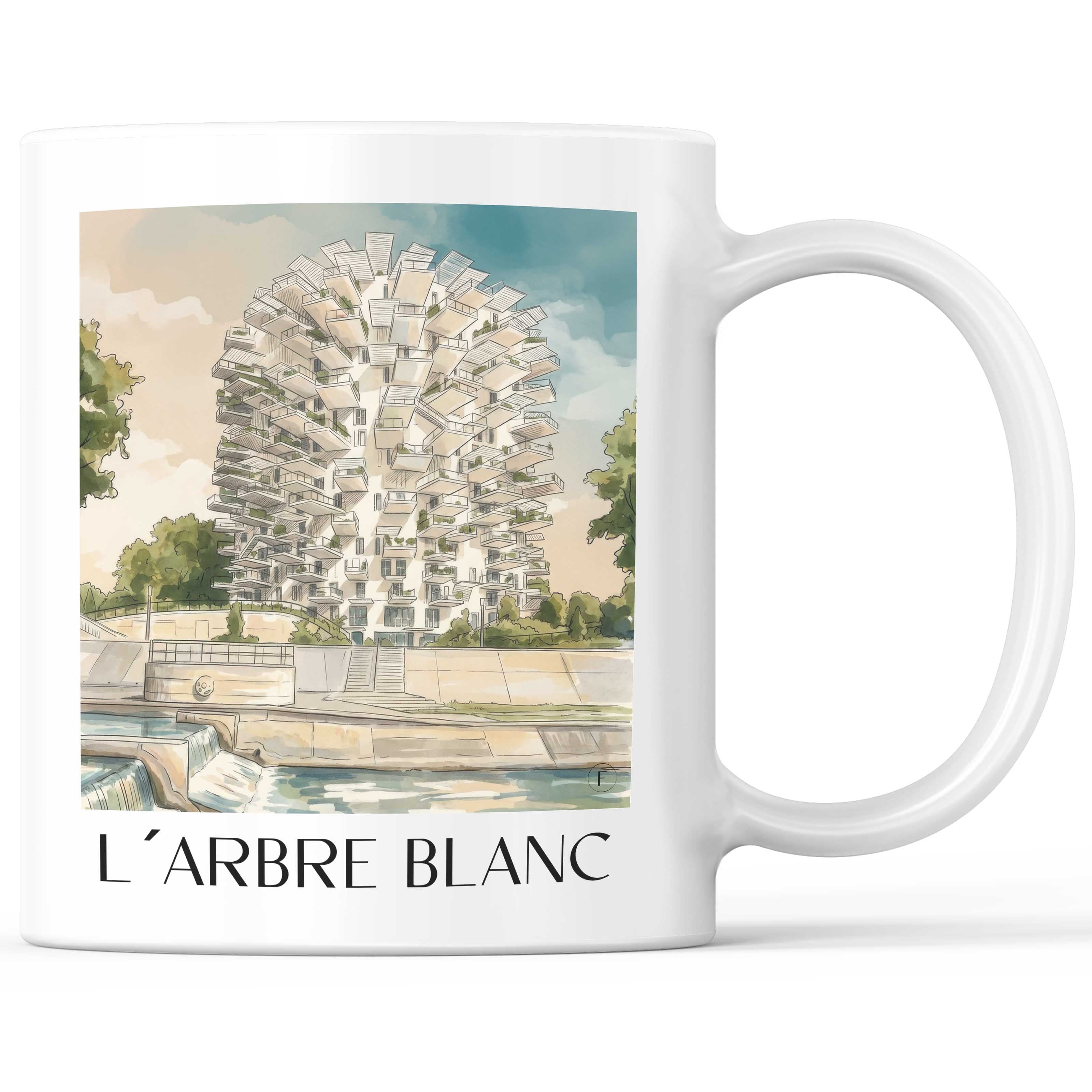 l'arbre-blanc-montpellier-frankreich-kaffeebecher-aquarell