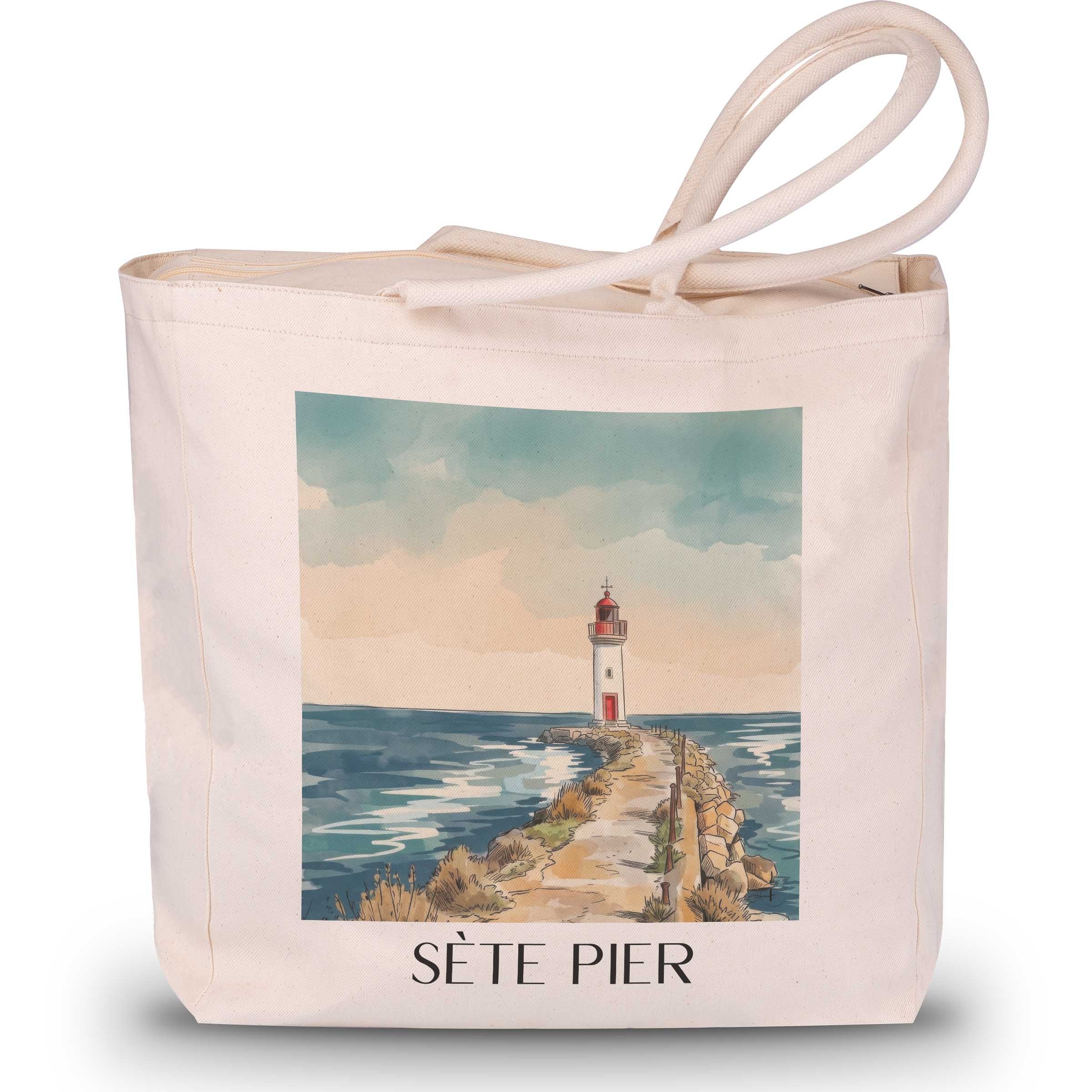 Môle de Sète Shopping Tasche - Okzitanien - Frankreich Tote Bag - Einkaufstasche im Aquarell Stil