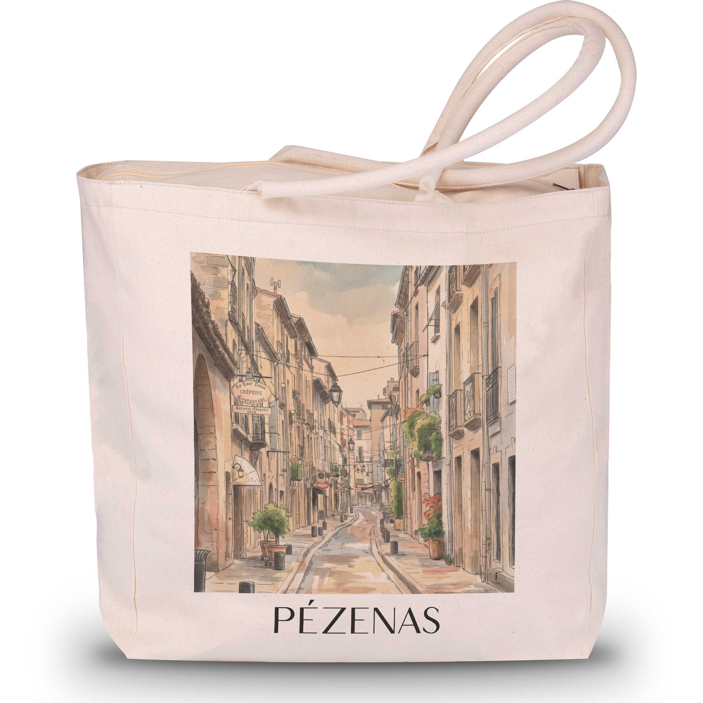 pézenas--okzitanien-frankreich-einkaufstasche-aquarell
