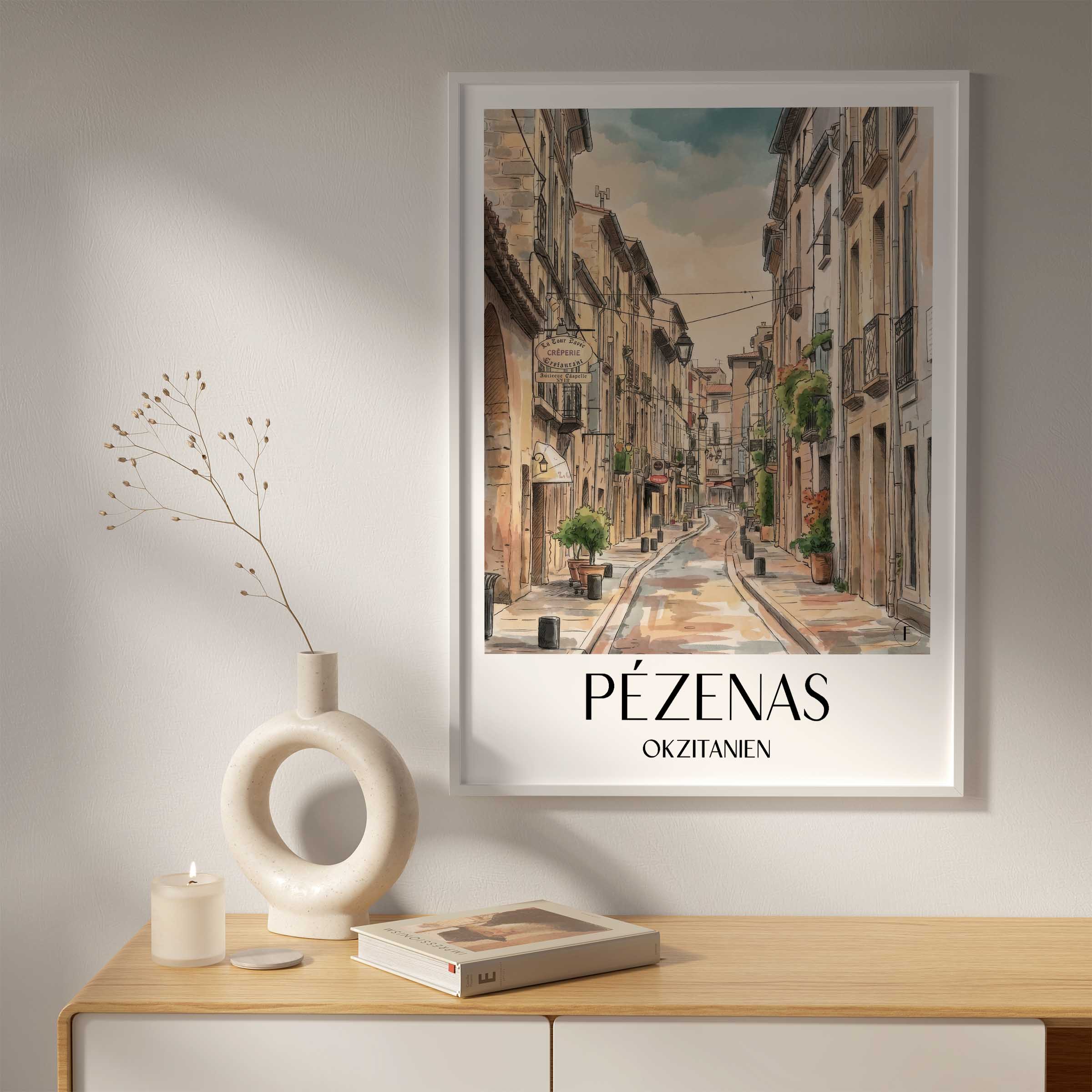 pézenas--okzitanien-frankreich-poster-aquarell