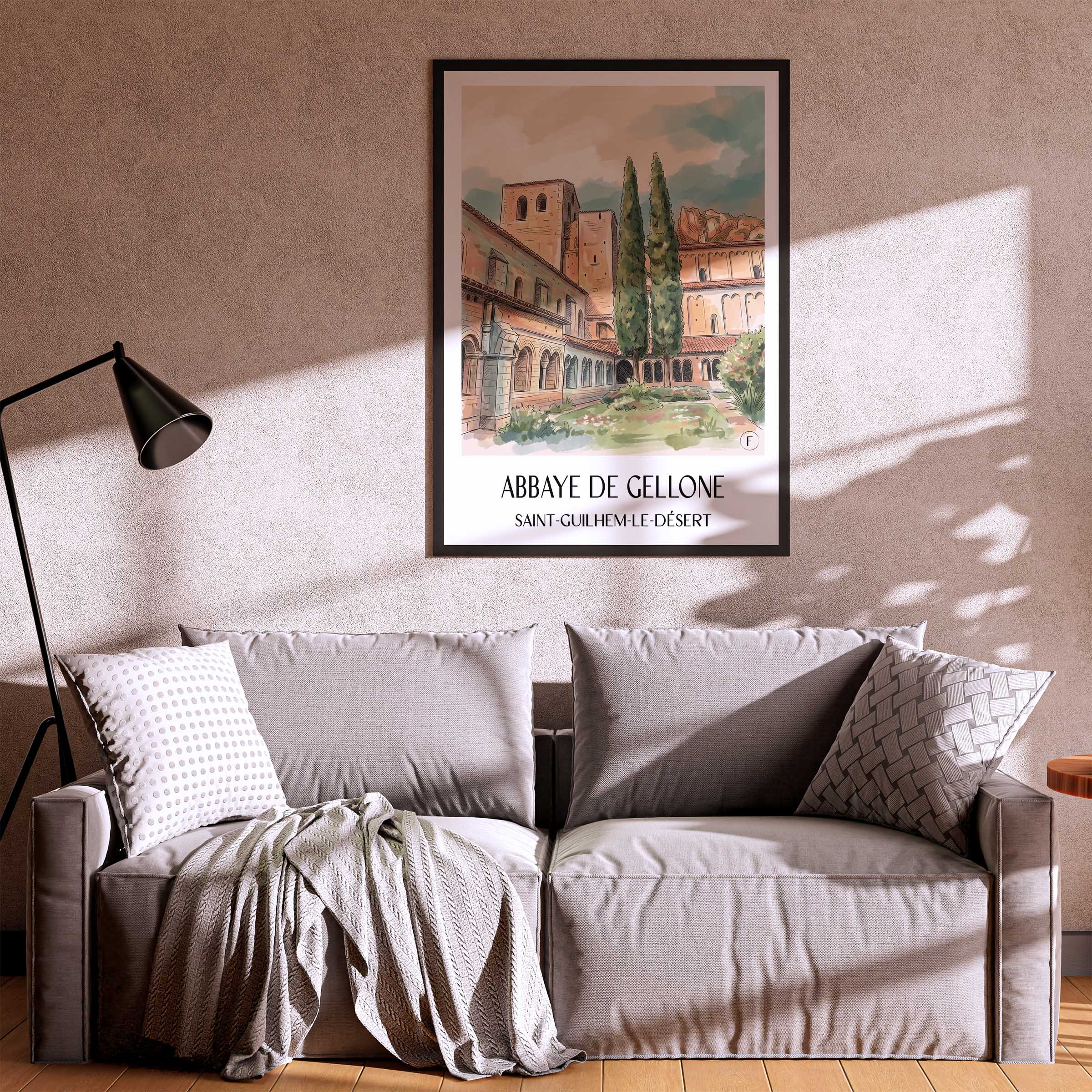 abbaye-de-gellone-saint-guilhem-le-désert-frankreich-poster-aquarell