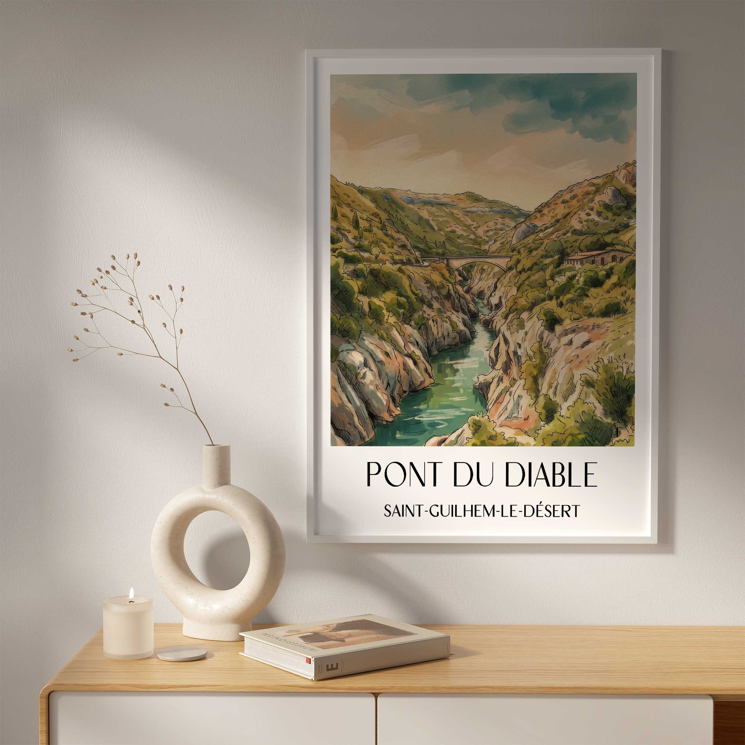 pont-du-diable-saint-guilhem-le-désert-frankreich-poster-aquarell