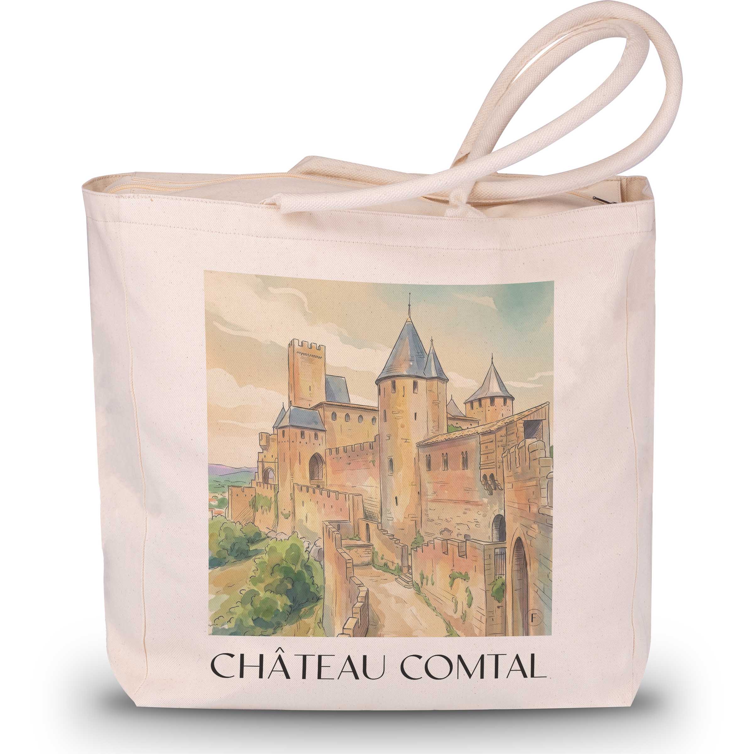 Château Comtal Shopping Tasche - Carcassonne - Frankreich Tote Bag - Einkaufstasche im Aquarell Stil