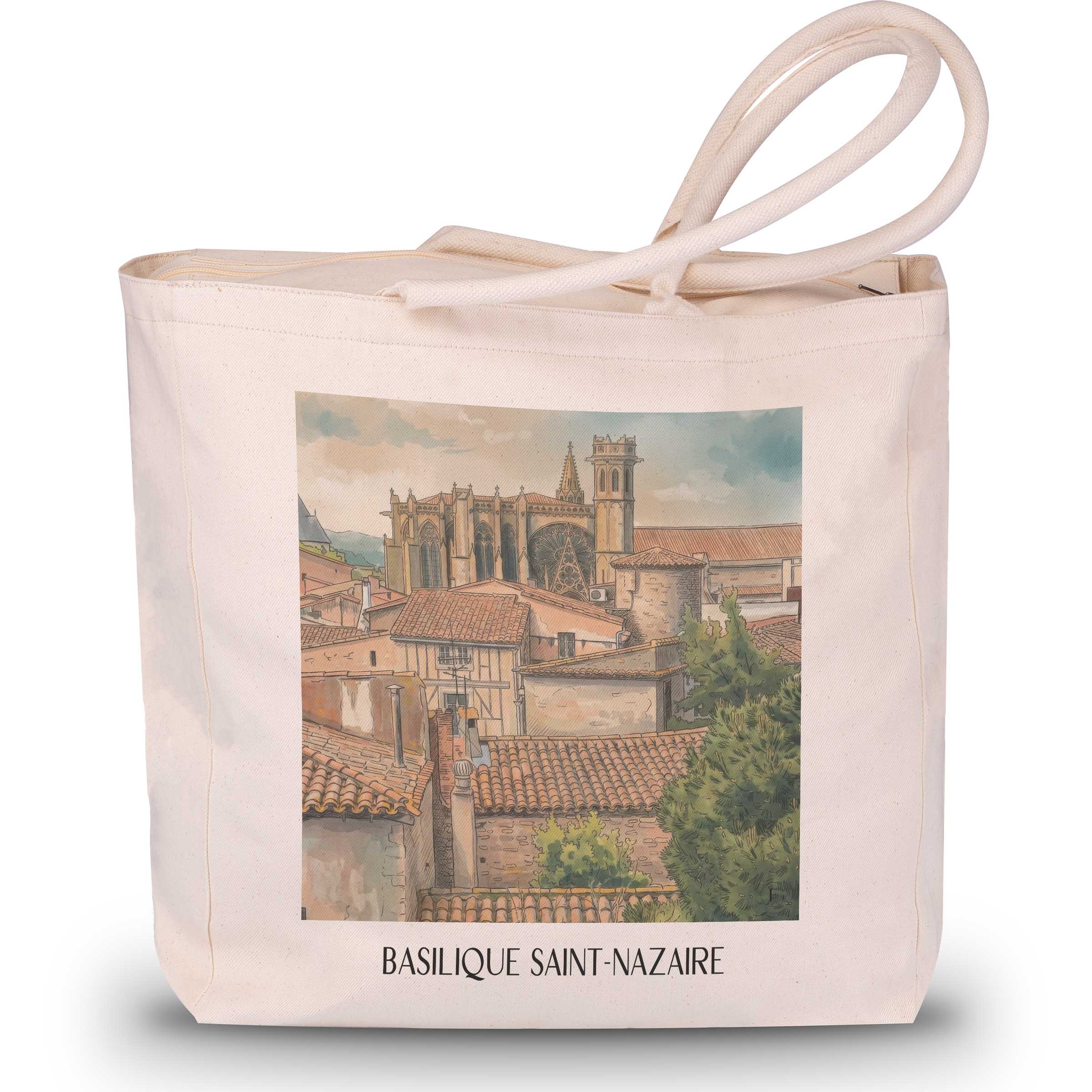 basilique-saint-nazaire-carcassonne-frankreich-einkaufstasche-aquarell