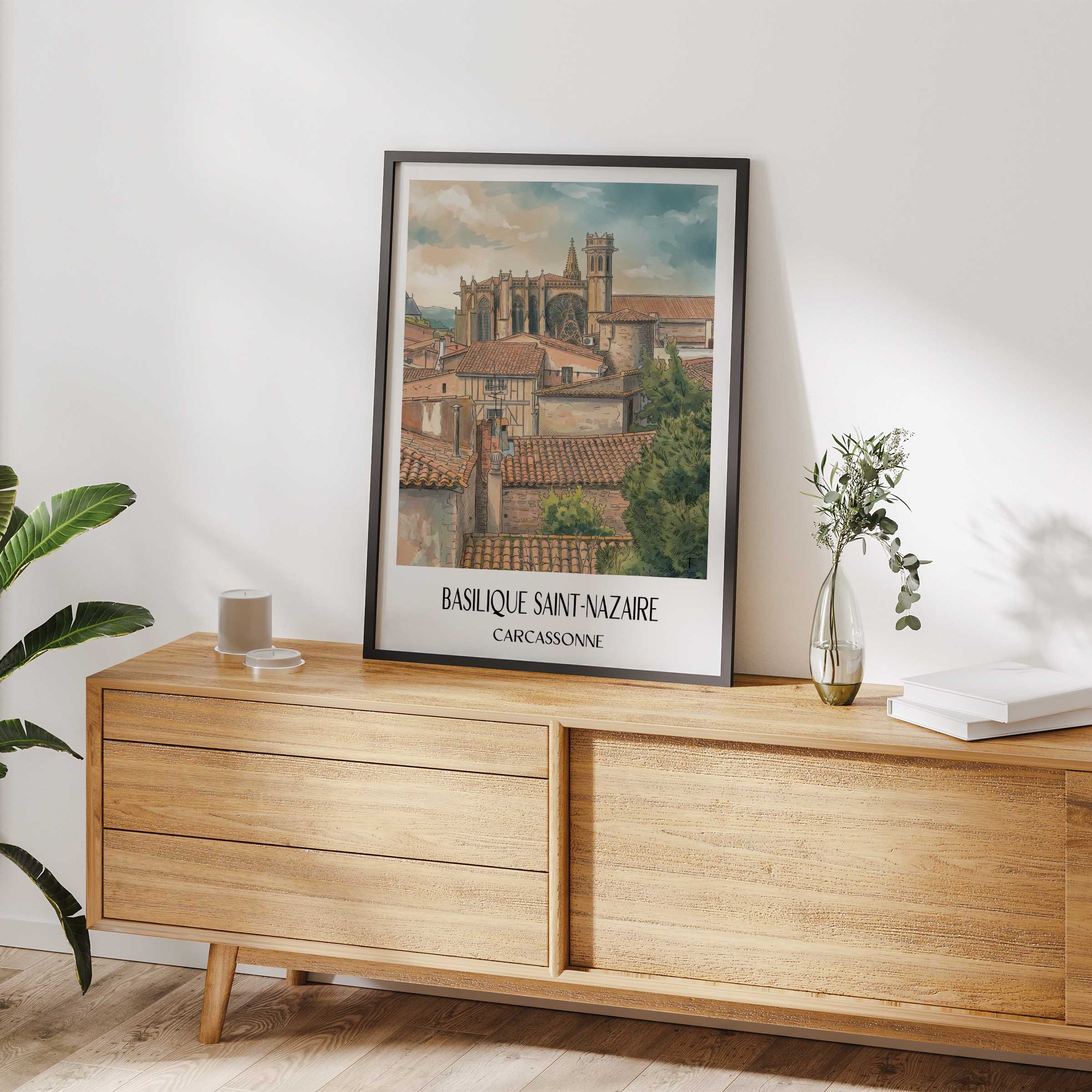 basilique-saint-nazaire-carcassonne-frankreich-poster-aquarell