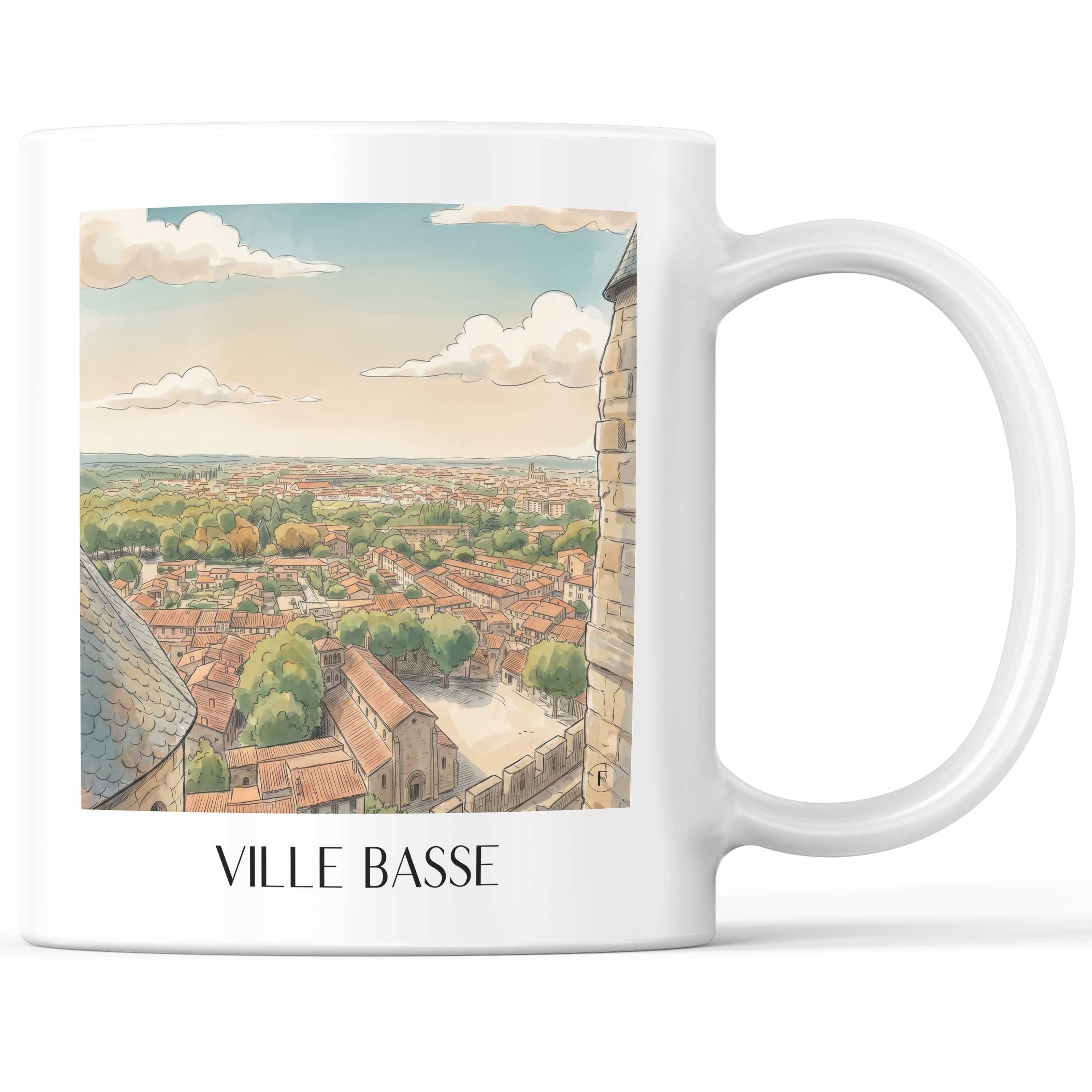ville-basse-carcassonne-frankreich-kaffeebecher-aquarell