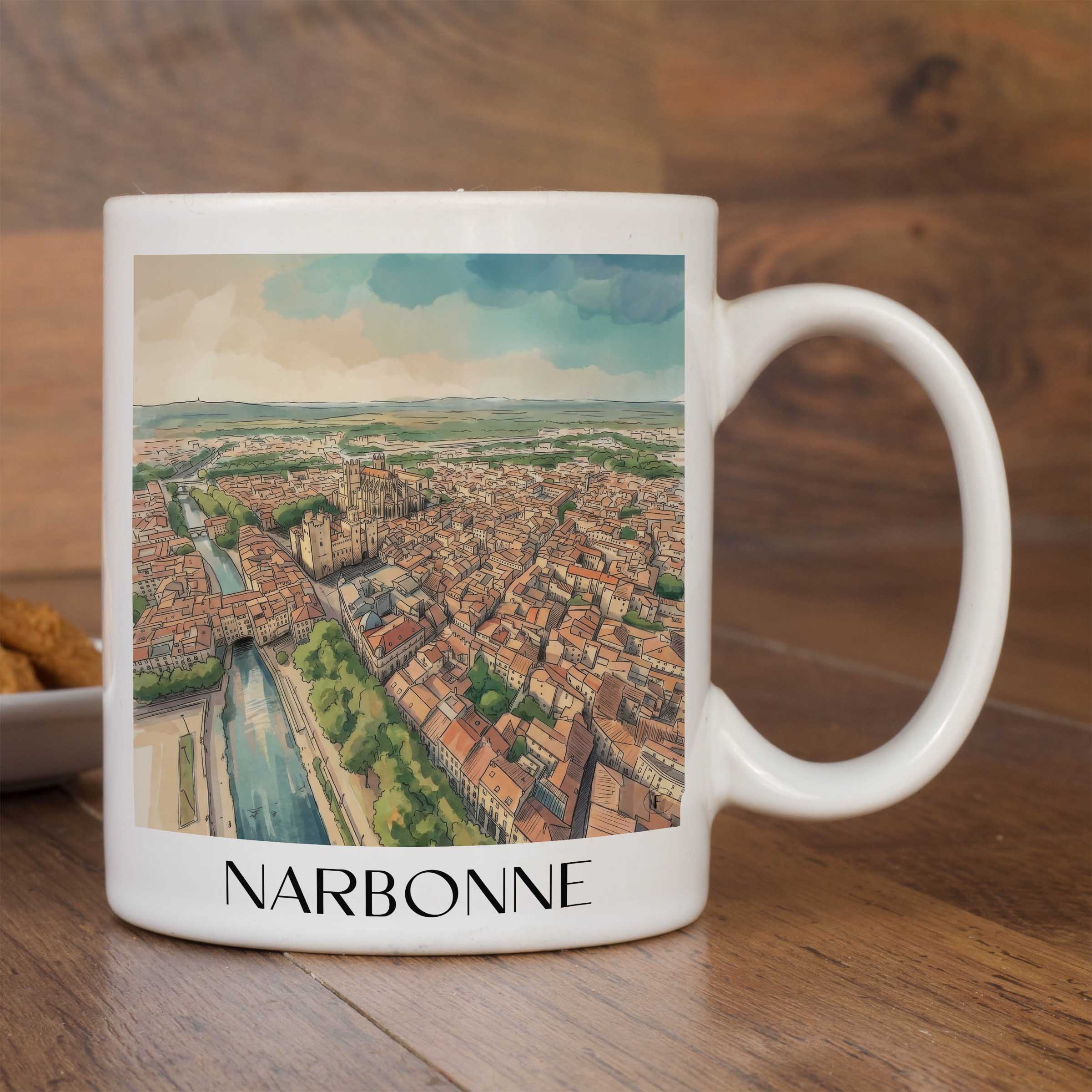 narbonne-okzitanien-frankreich-kaffeebecher-aquarell
