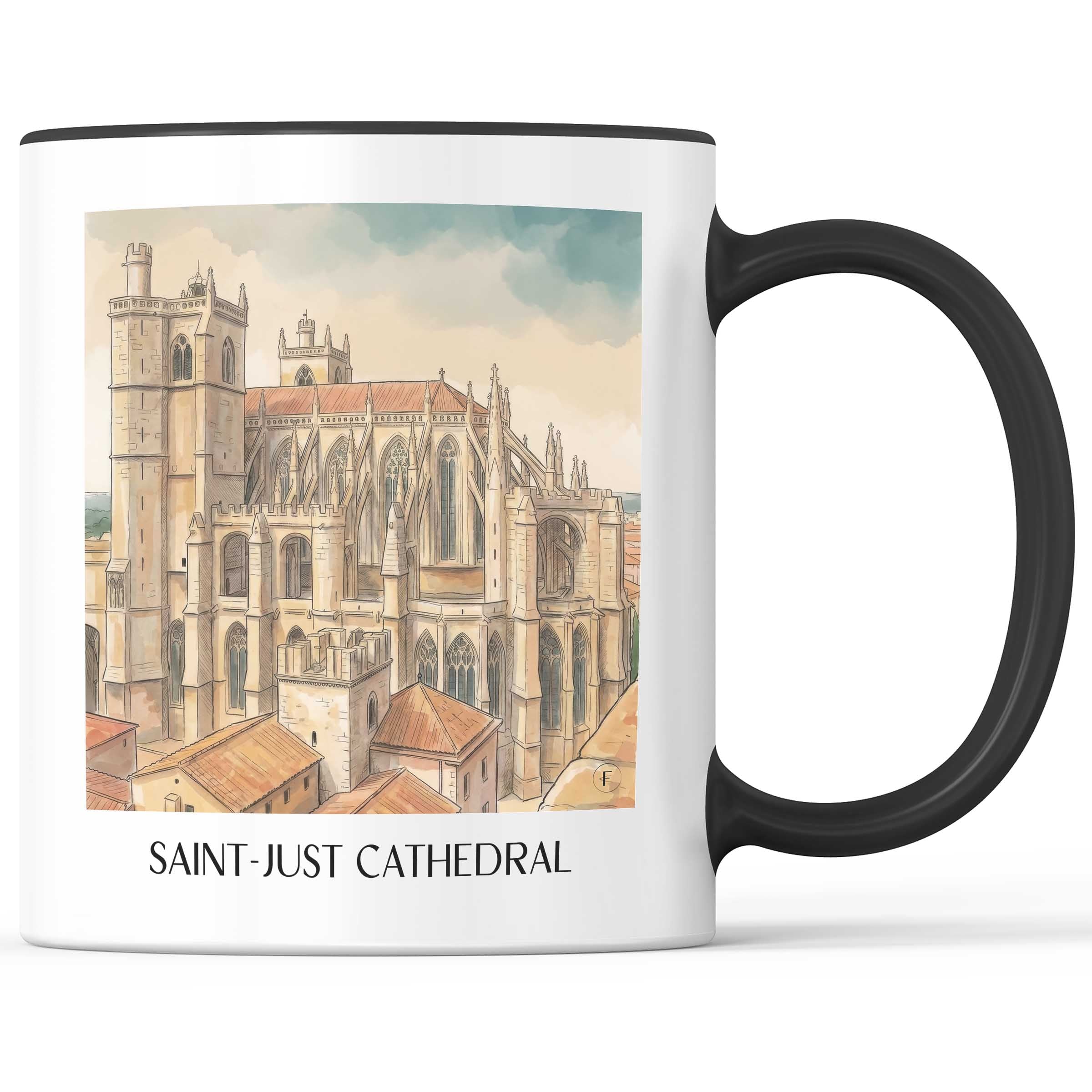 Cathédrale Saint-Just Kaffeebecher - Narbonne - Frankreich Becher - Kaffeetasse im Aquarell Stil