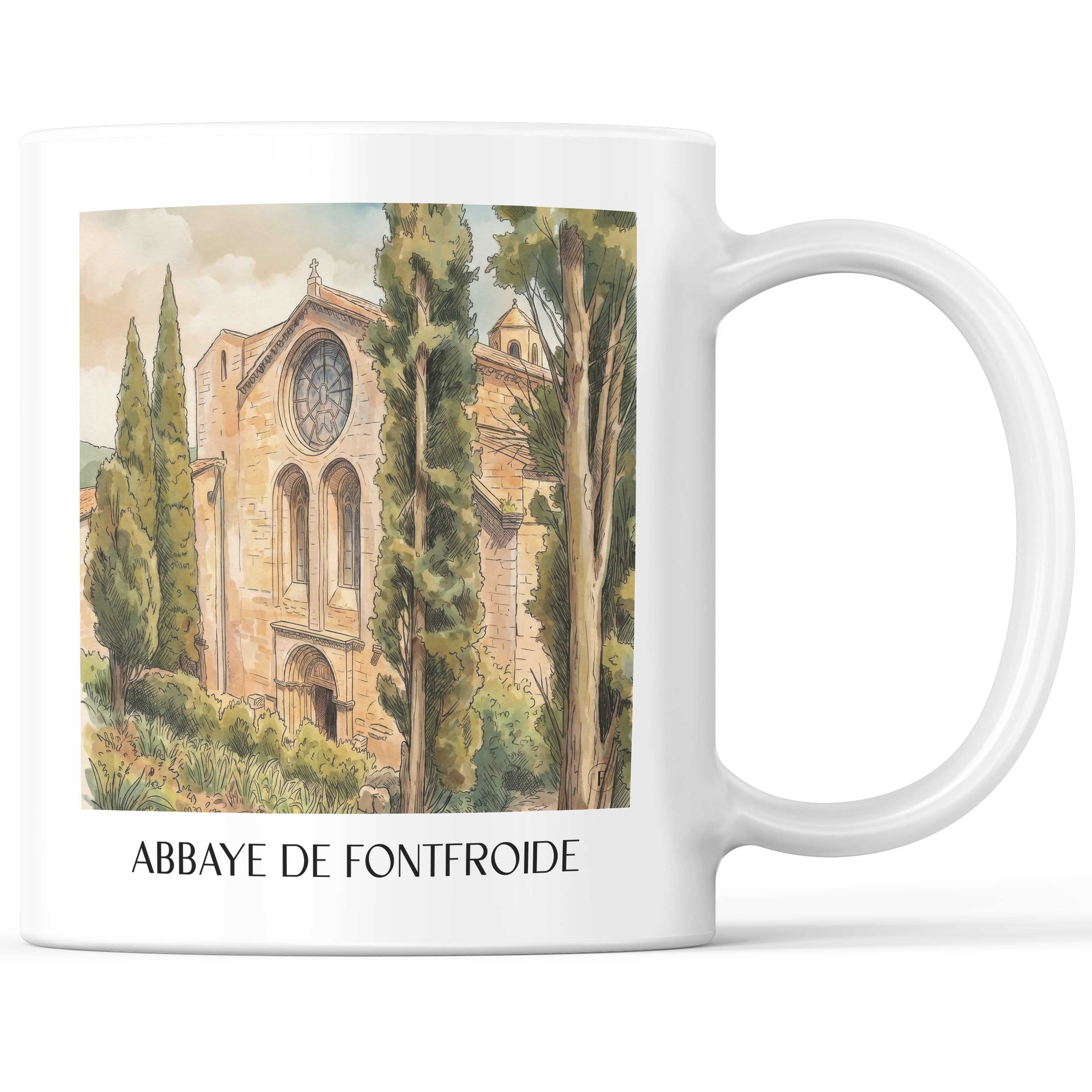 abbaye-de-fontfroide-corbières-frankreich-kaffeebecher-aquarell