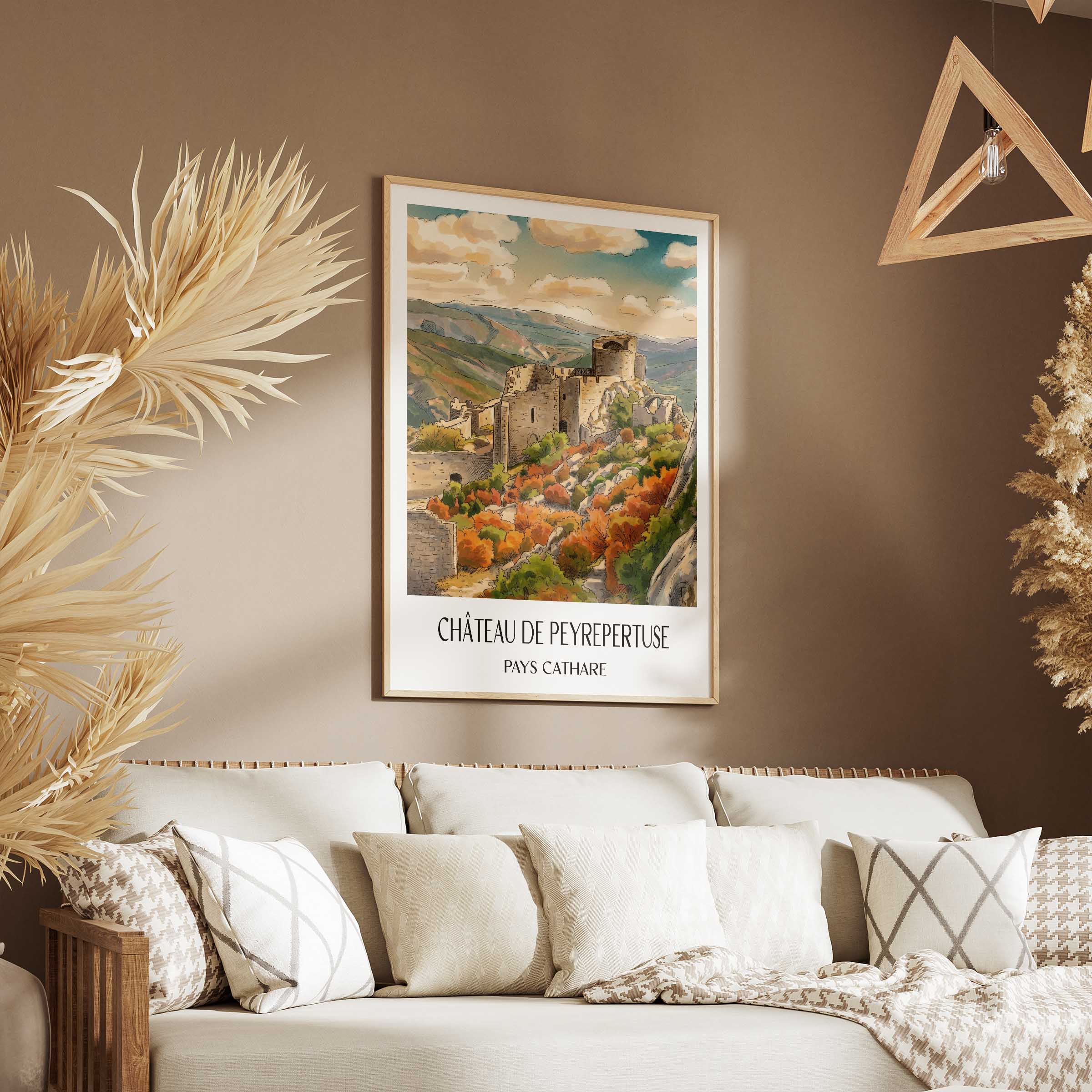 château-de-peyrepertuse-pays-cathare-frankreich-poster-aquarell