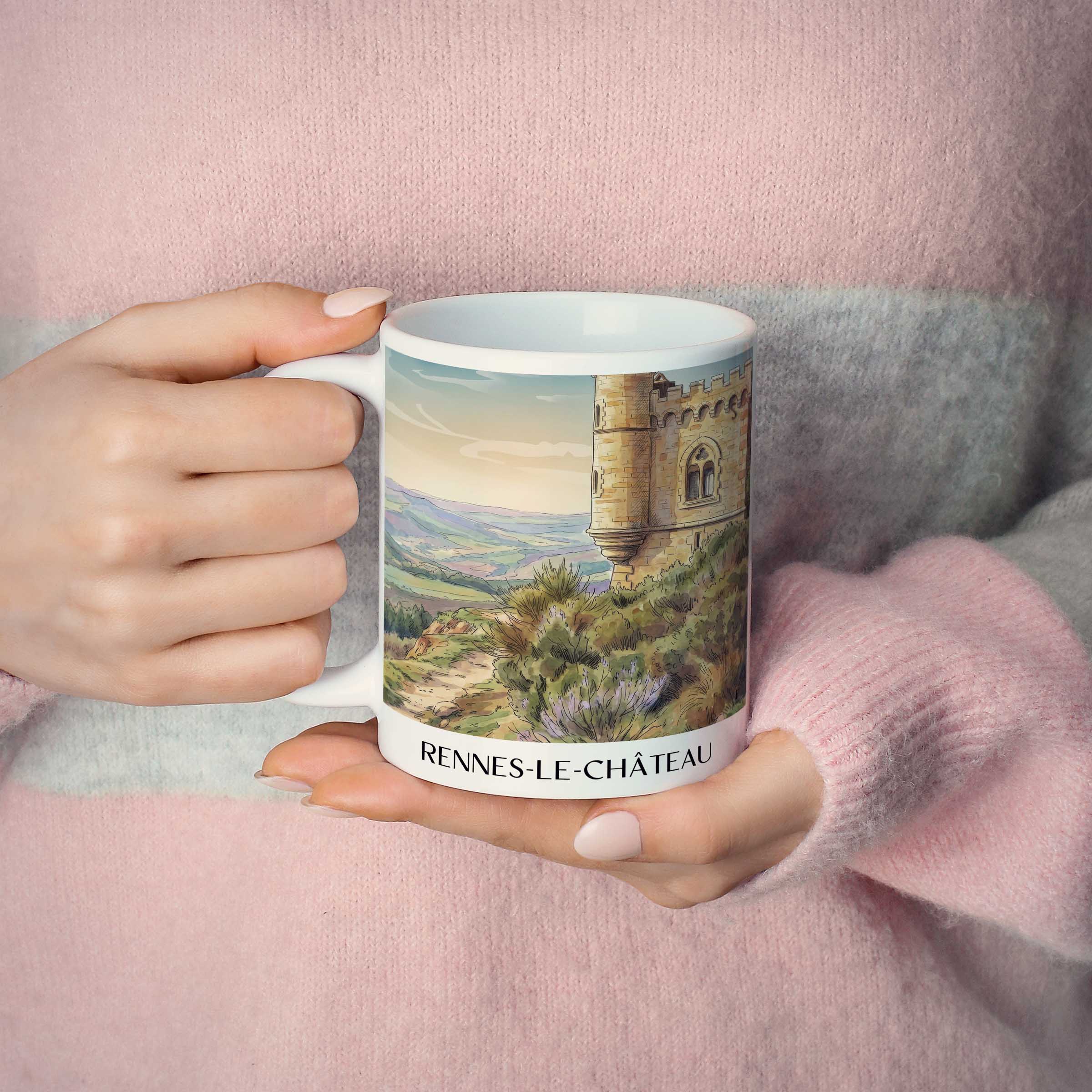 rennes-le-château-limouxin-frankreich-kaffeebecher-aquarell