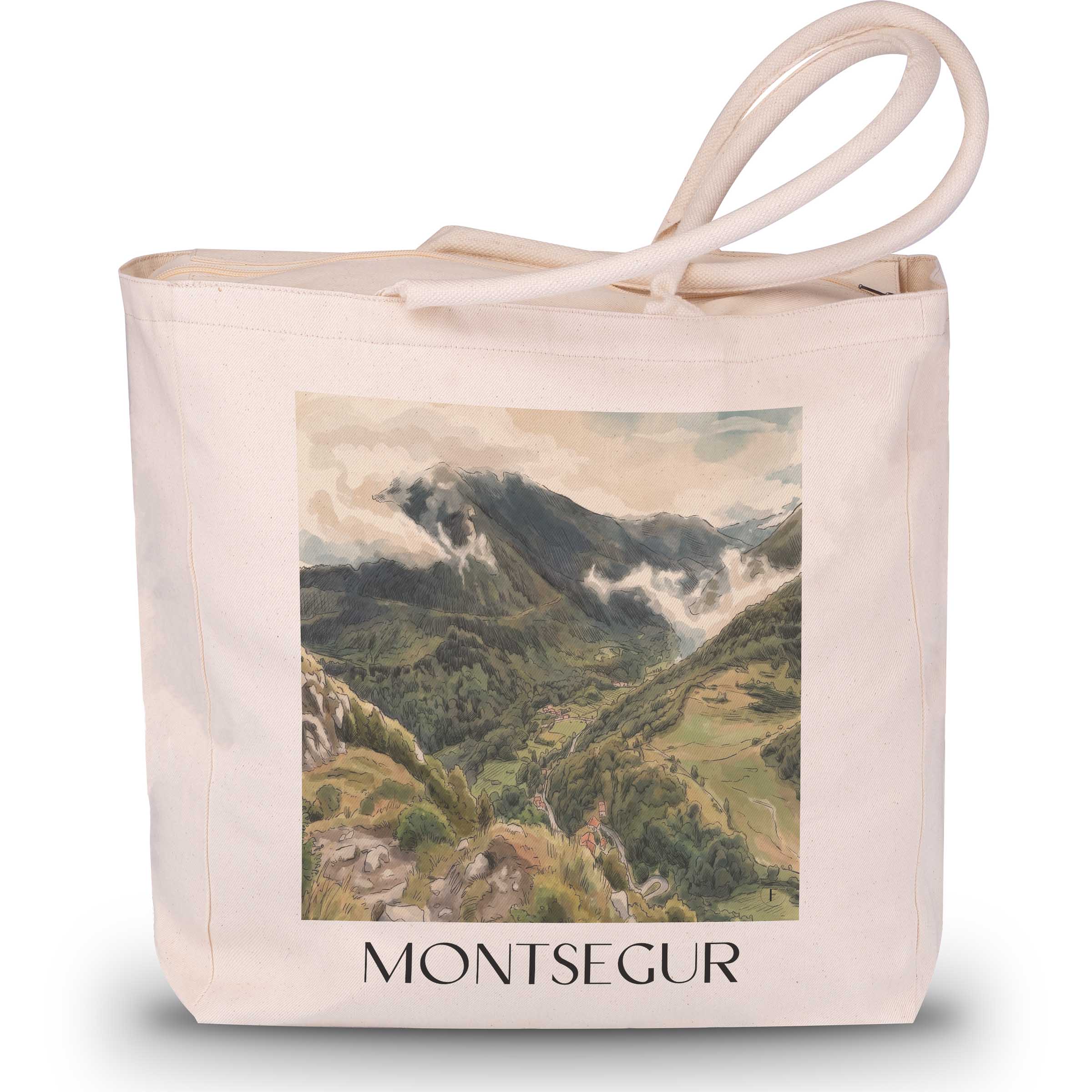 montsegur-pays-cathare-frankreich-einkaufstasche-aquarell