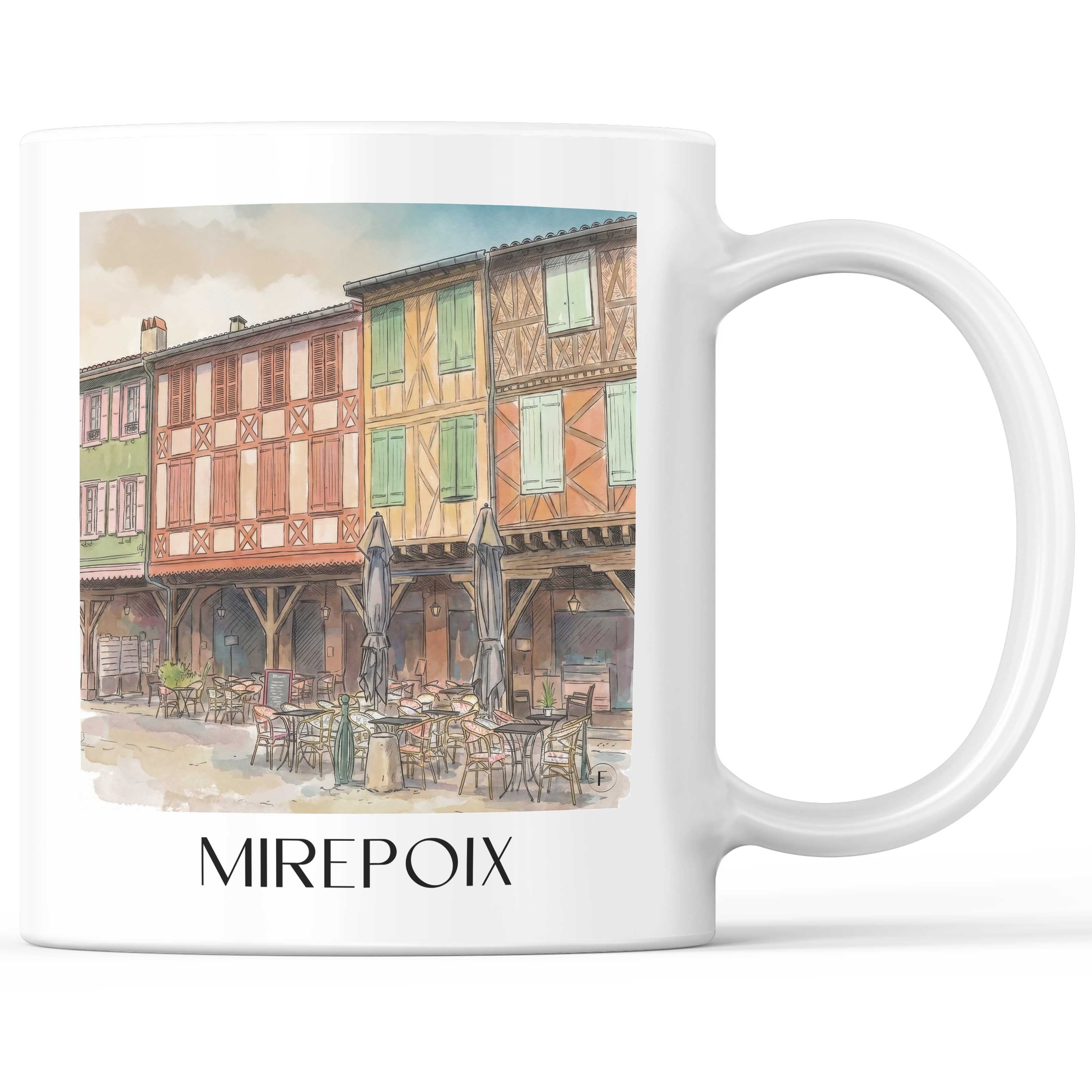 mirepoix--pays-cathare-frankreich-kaffeebecher-aquarell