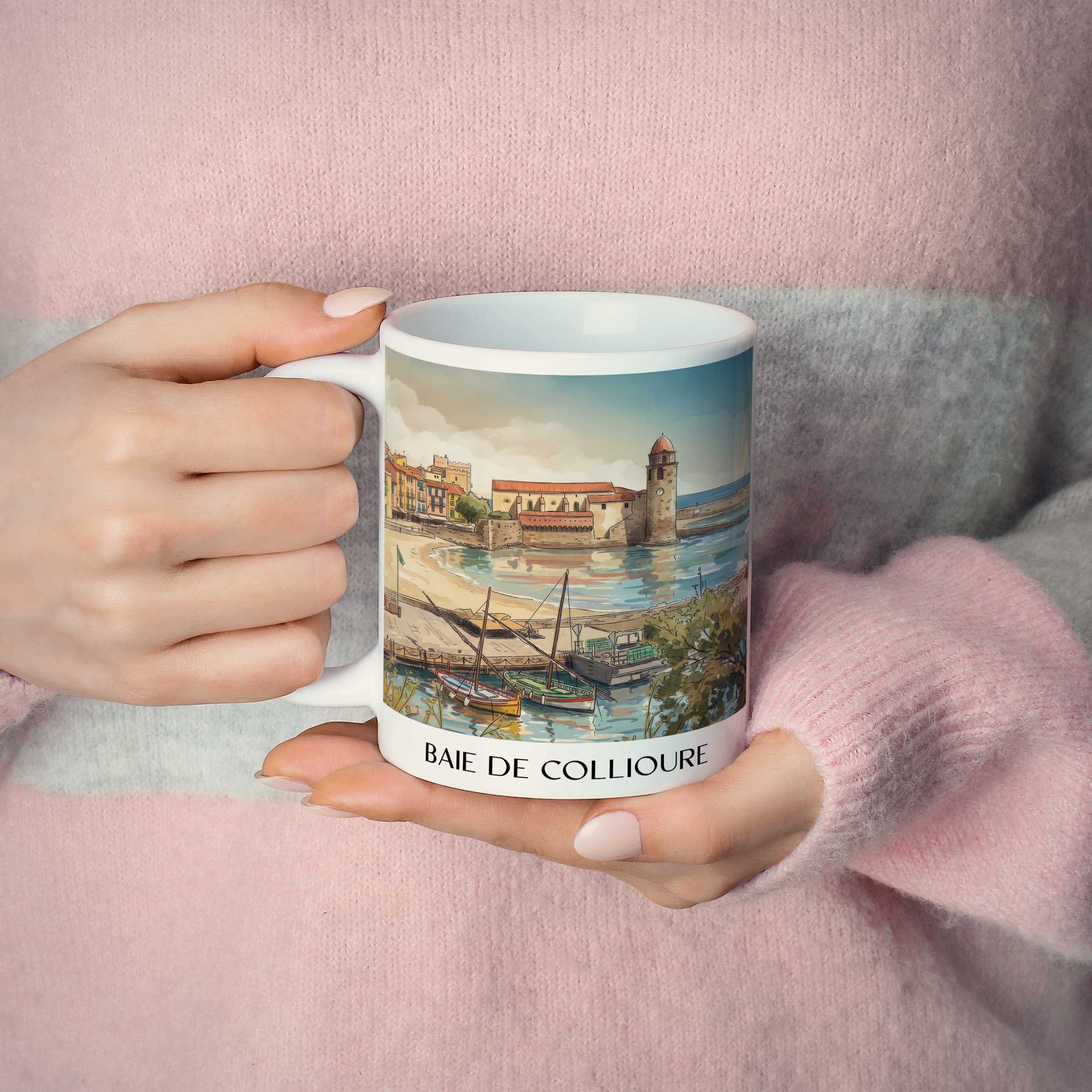 baie-de-collioure-côte-vermeille-frankreich-kaffeebecher-aquarell