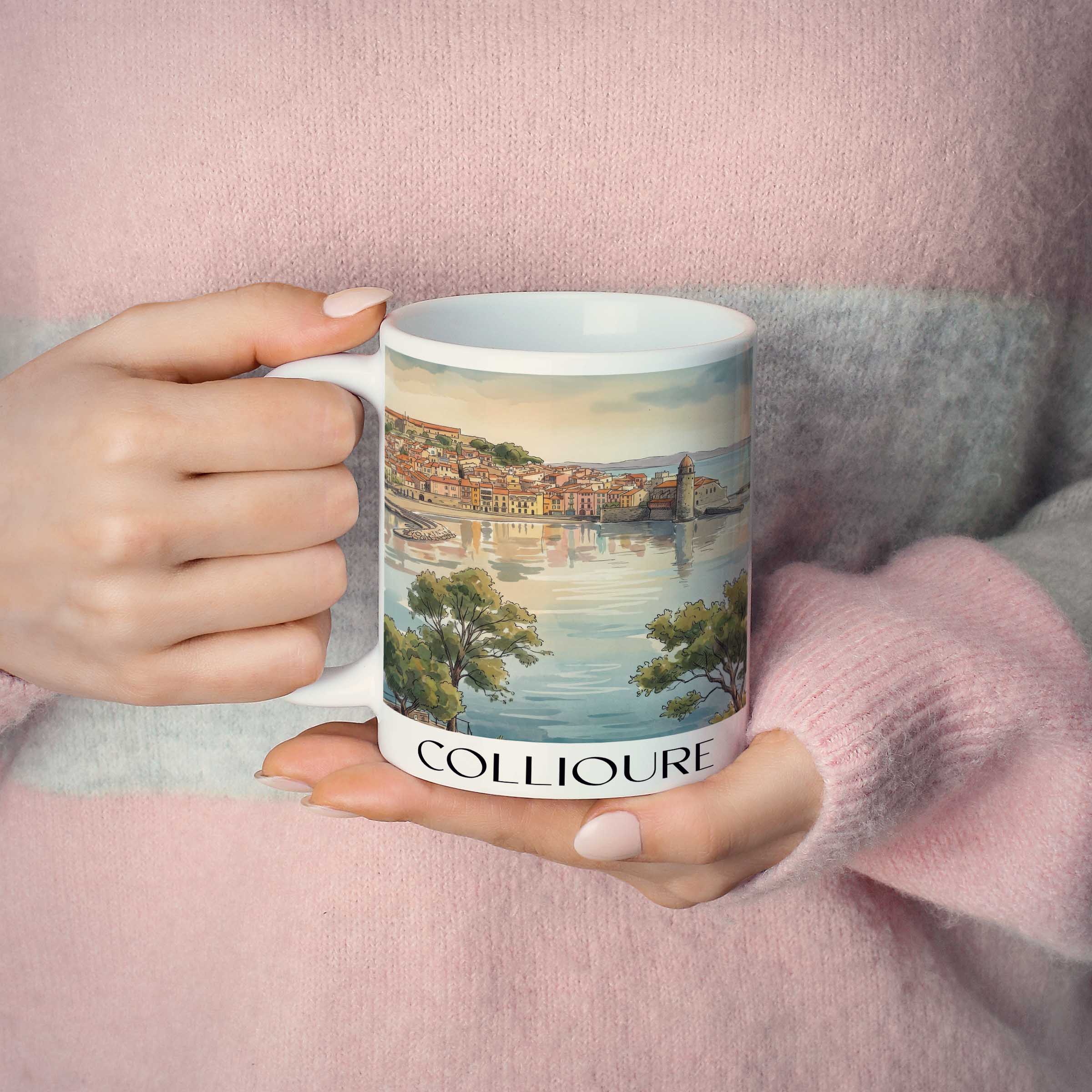 collioure--côte-vermeille-frankreich-kaffeebecher-aquarell