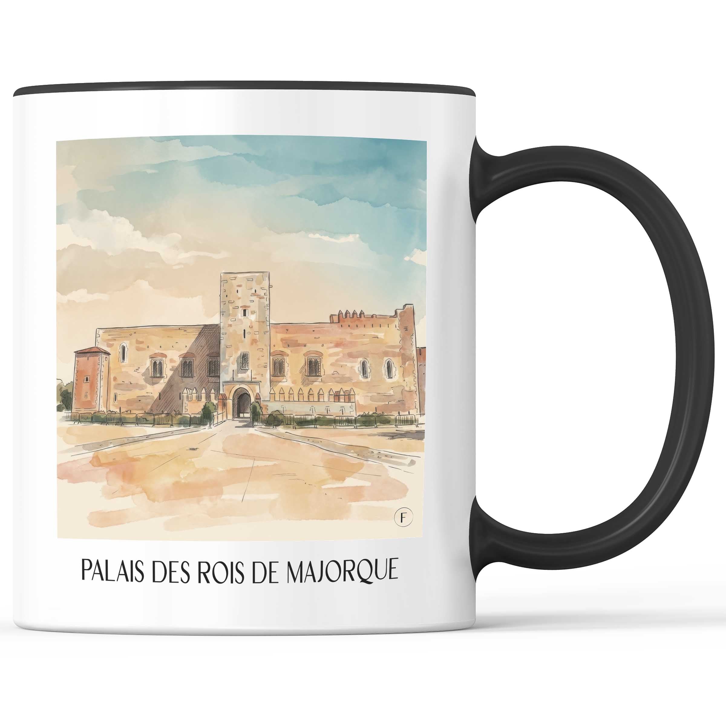 palais-des-rois-de-majorque-perpignan-frankreich-kaffeebecher-aquarell
