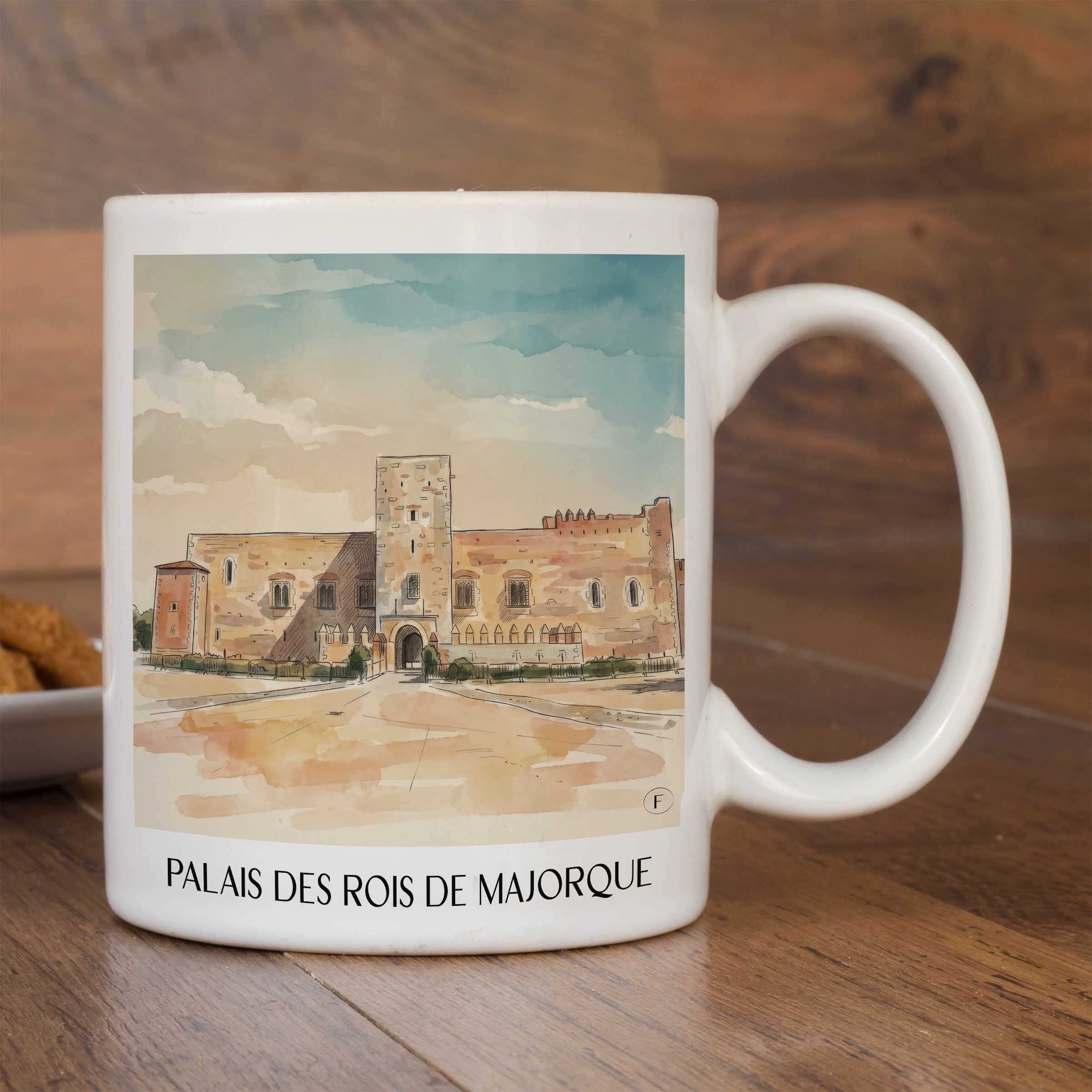 palais-des-rois-de-majorque-perpignan-frankreich-kaffeebecher-aquarell