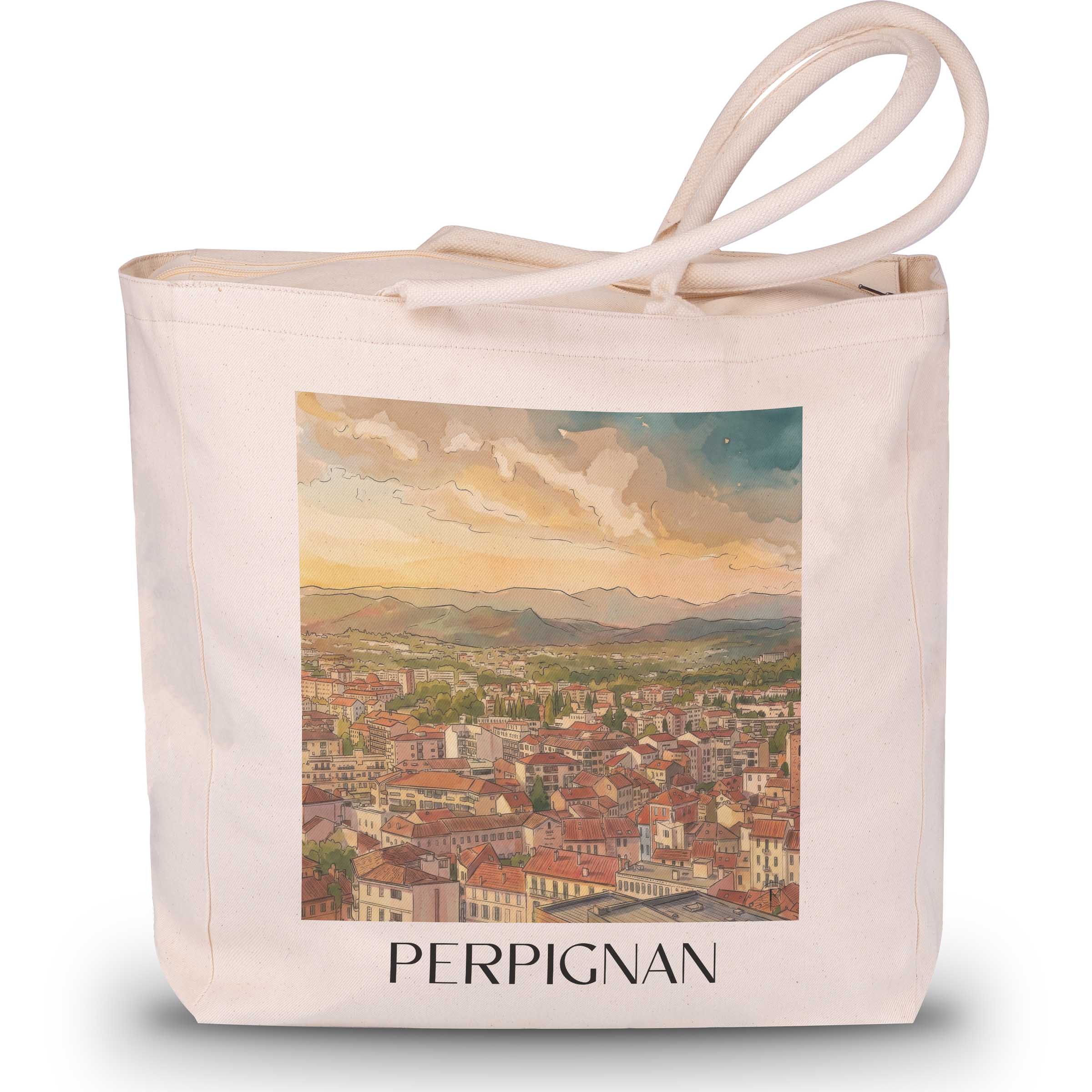 perpignan-okzitanien-frankreich-einkaufstasche-aquarell