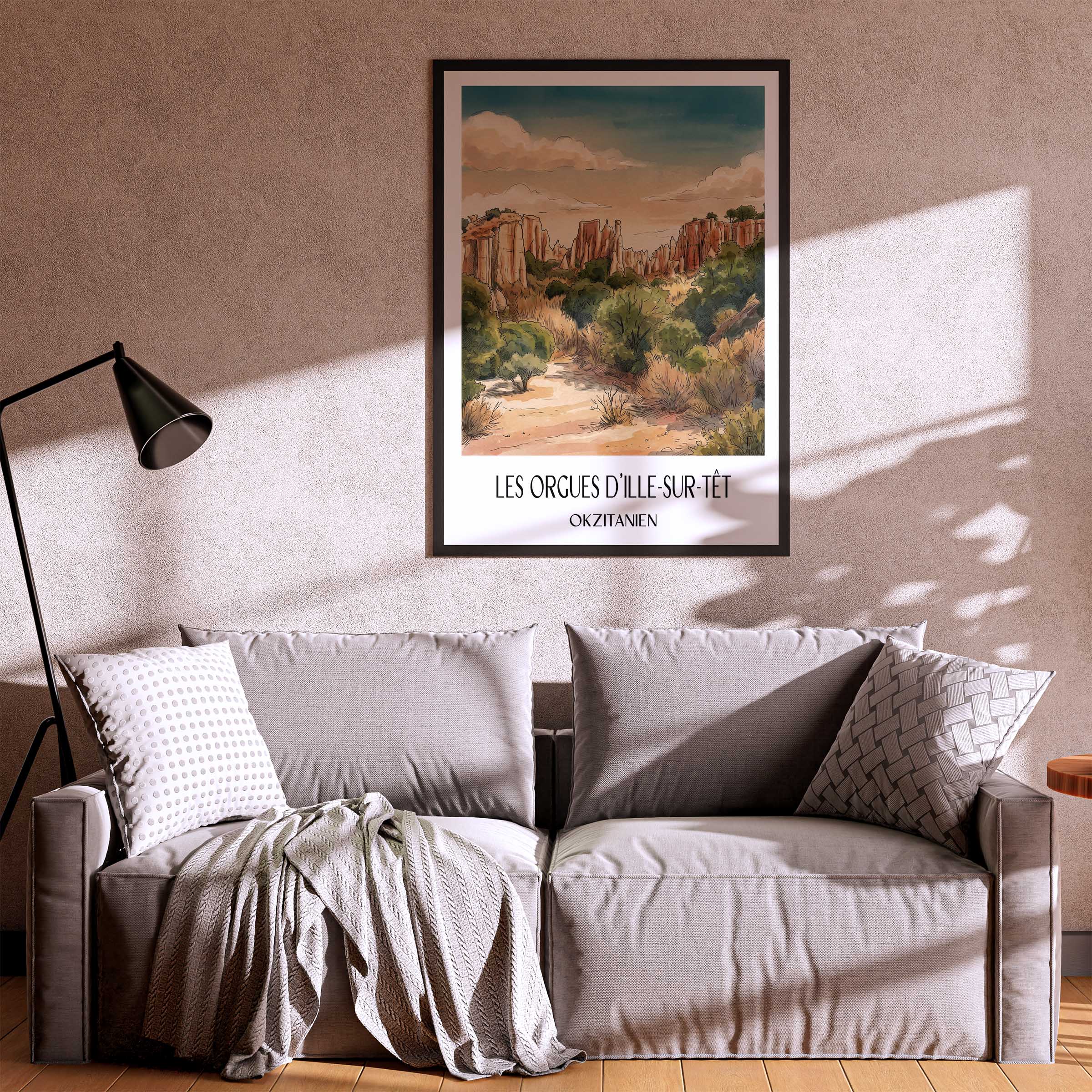 les-orgues-d'ille-sur-têt-okzitanien-frankreich-poster-aquarell